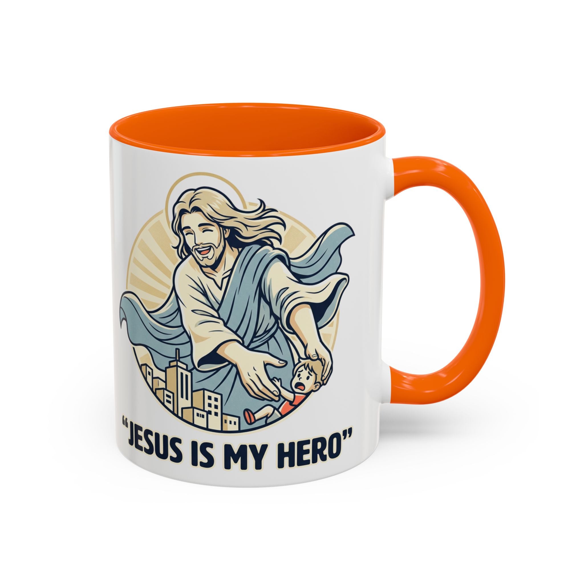 Jesus is my Hero - Accent Coffee Mug (11, 15oz)
