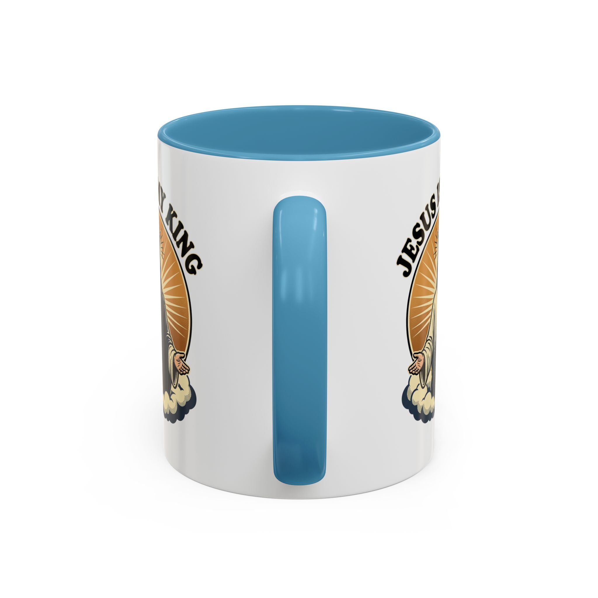 Jesus Is My King Accent Coffee Mug — Christian Religious Ceramic Mug (11/15oz)