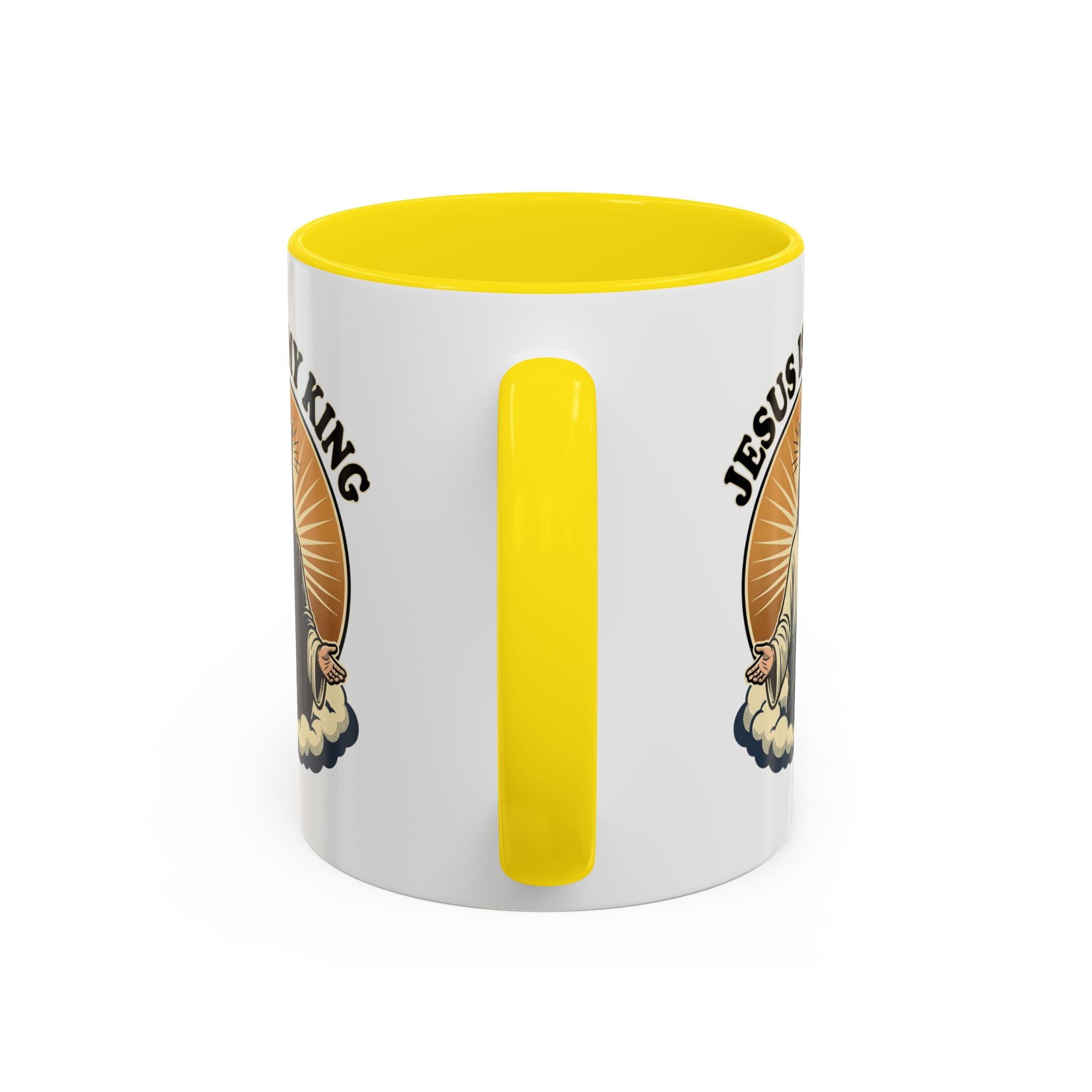 Jesus Is My King Accent Coffee Mug — Christian Religious Ceramic Mug (11/15oz)