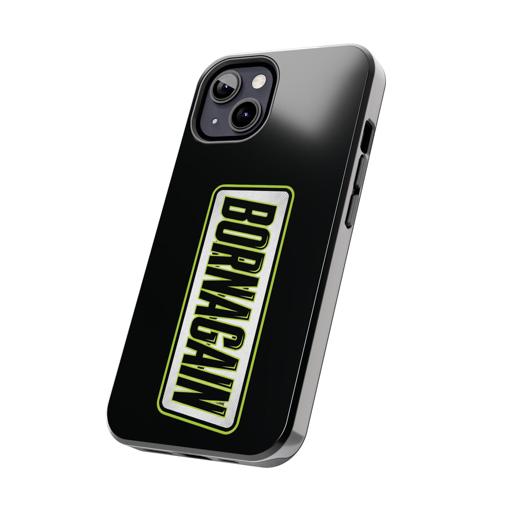 BORNAGAIN vertical logo Phone Case | Black protective tough case