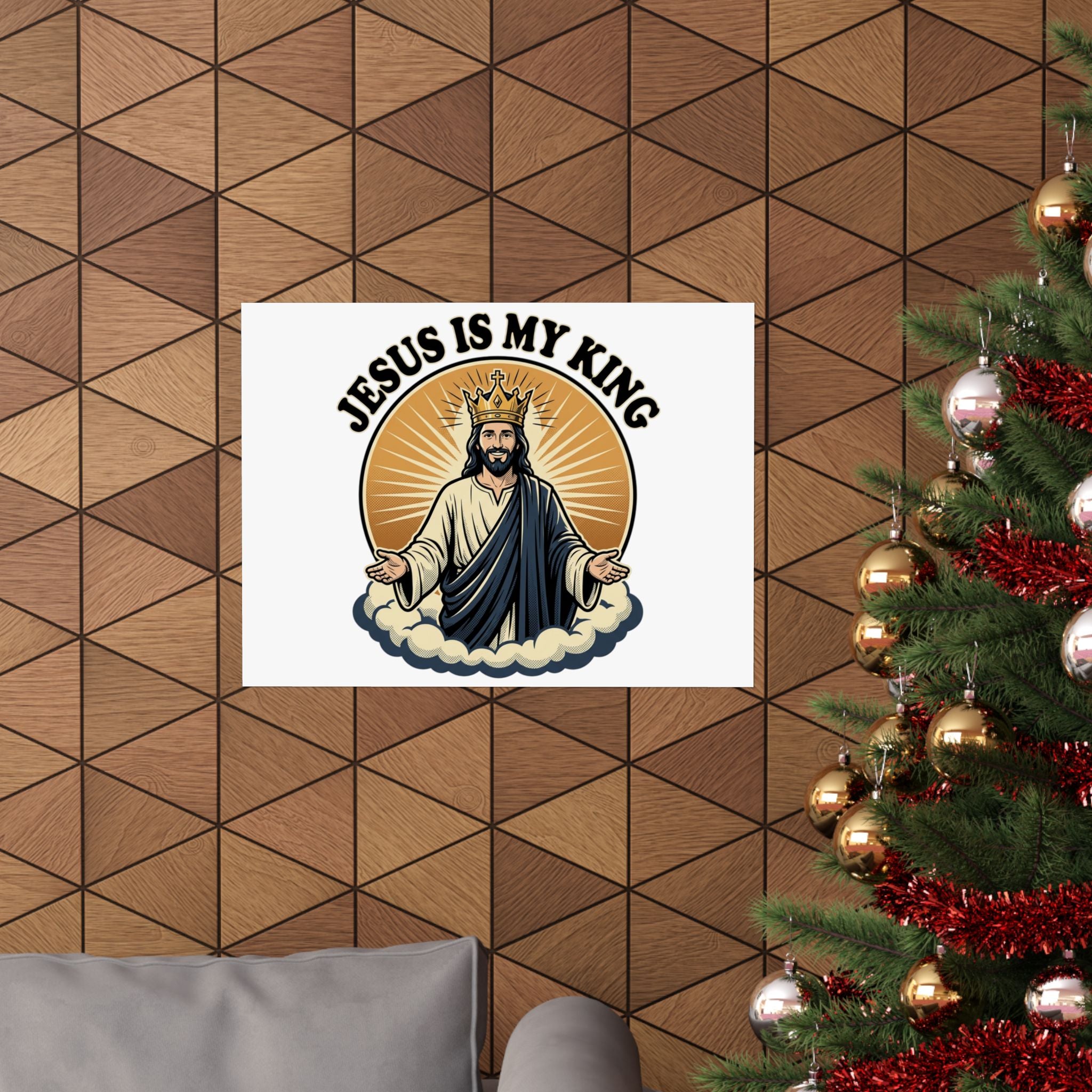 Jesus Is My King Poster — Crowned Christ Wall Art for Christian Home & Church Decor