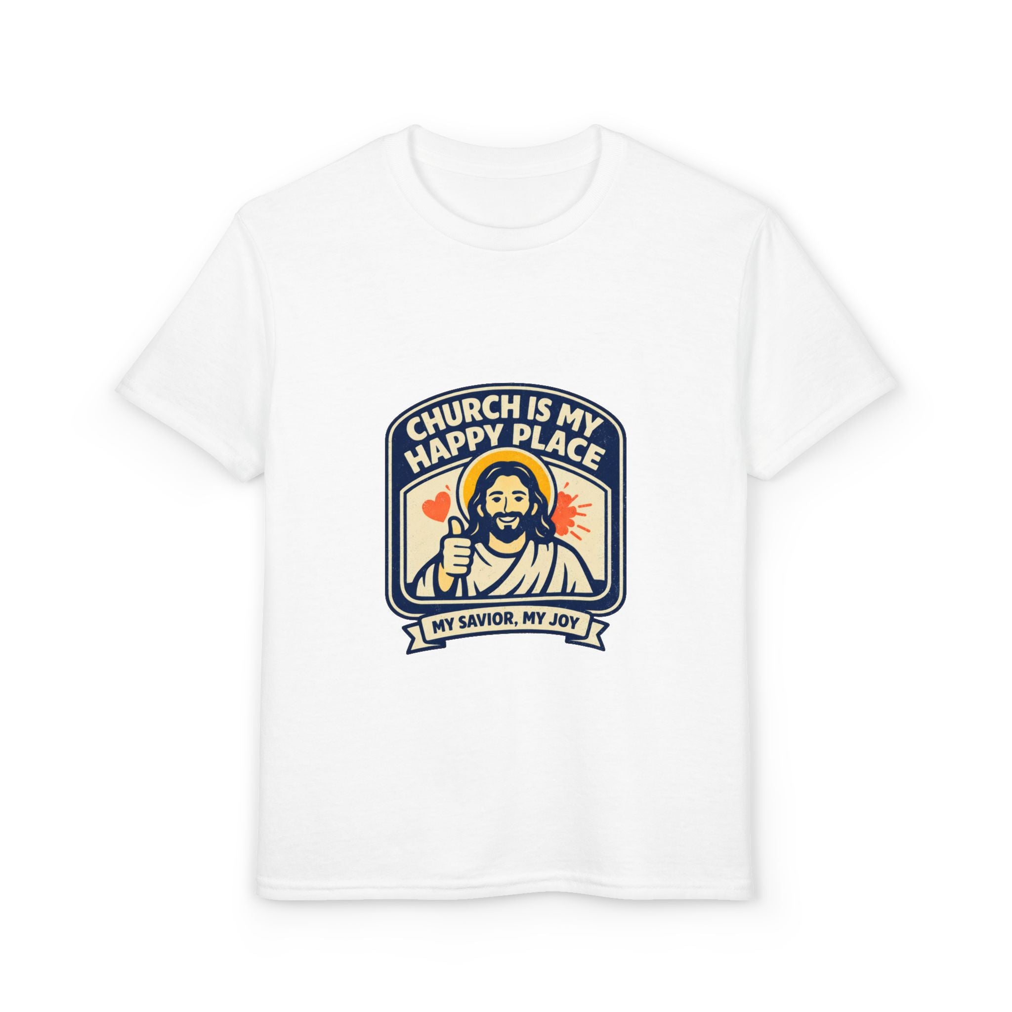 "Church Is My Happy Place" Kids Christian Tee