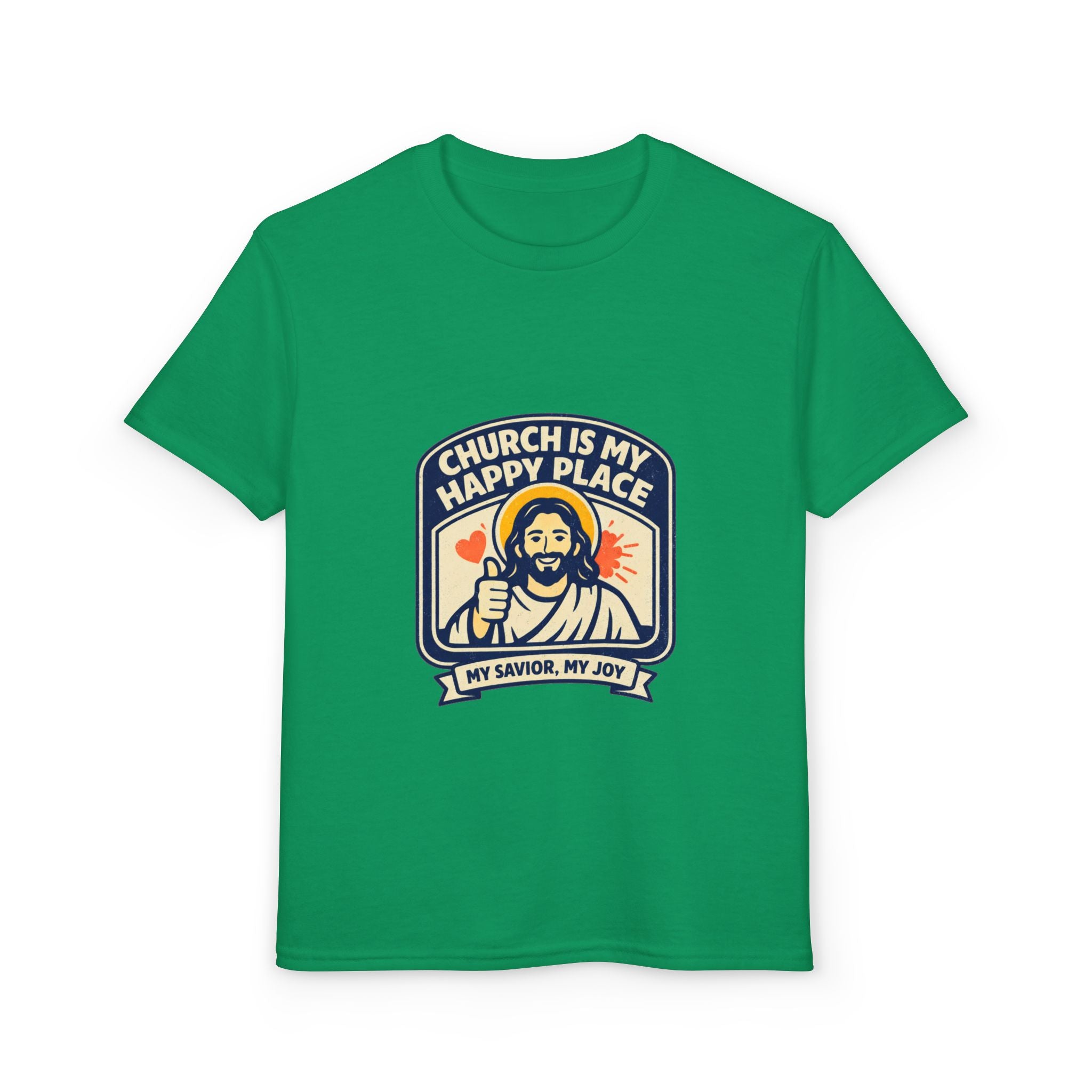 "Church Is My Happy Place" Kids Christian Tee