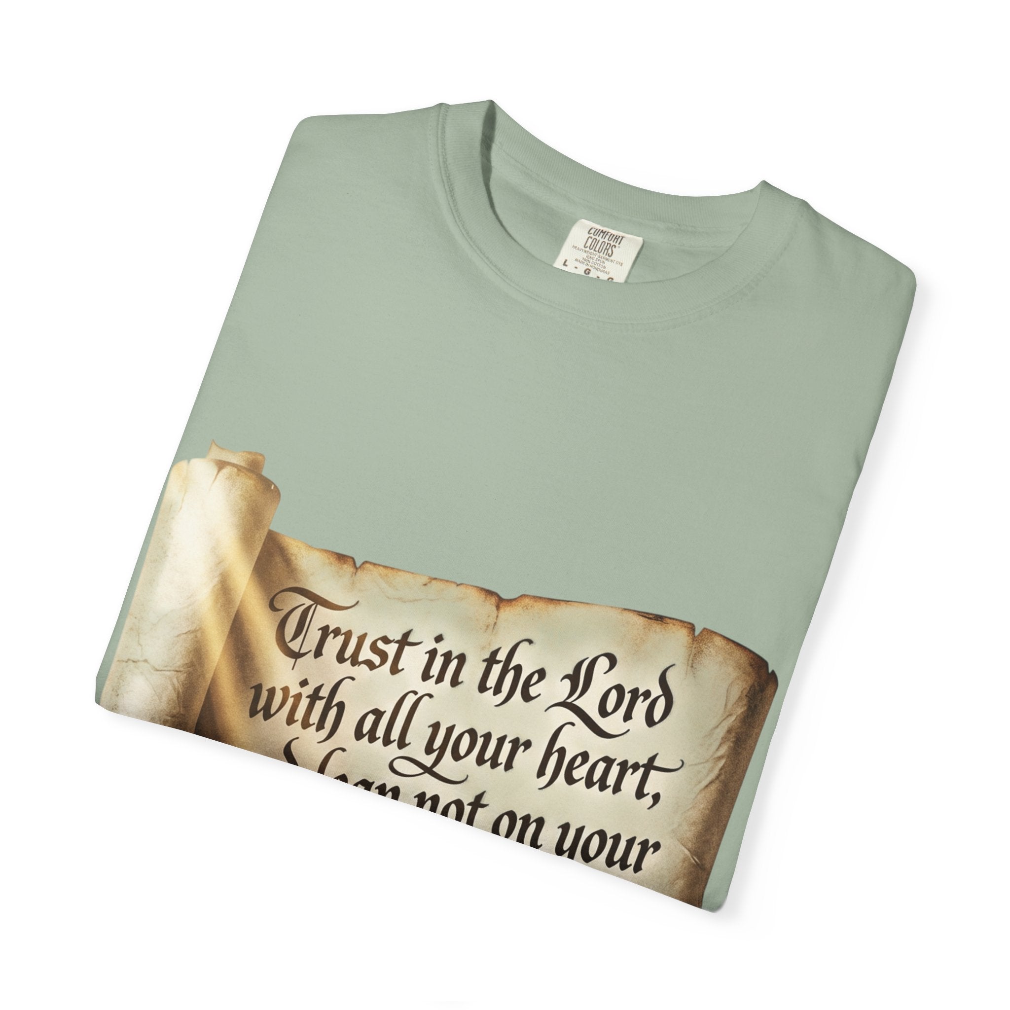 Proverbs 3:5-6 Trust in the Lord T-shirt Scroll Design