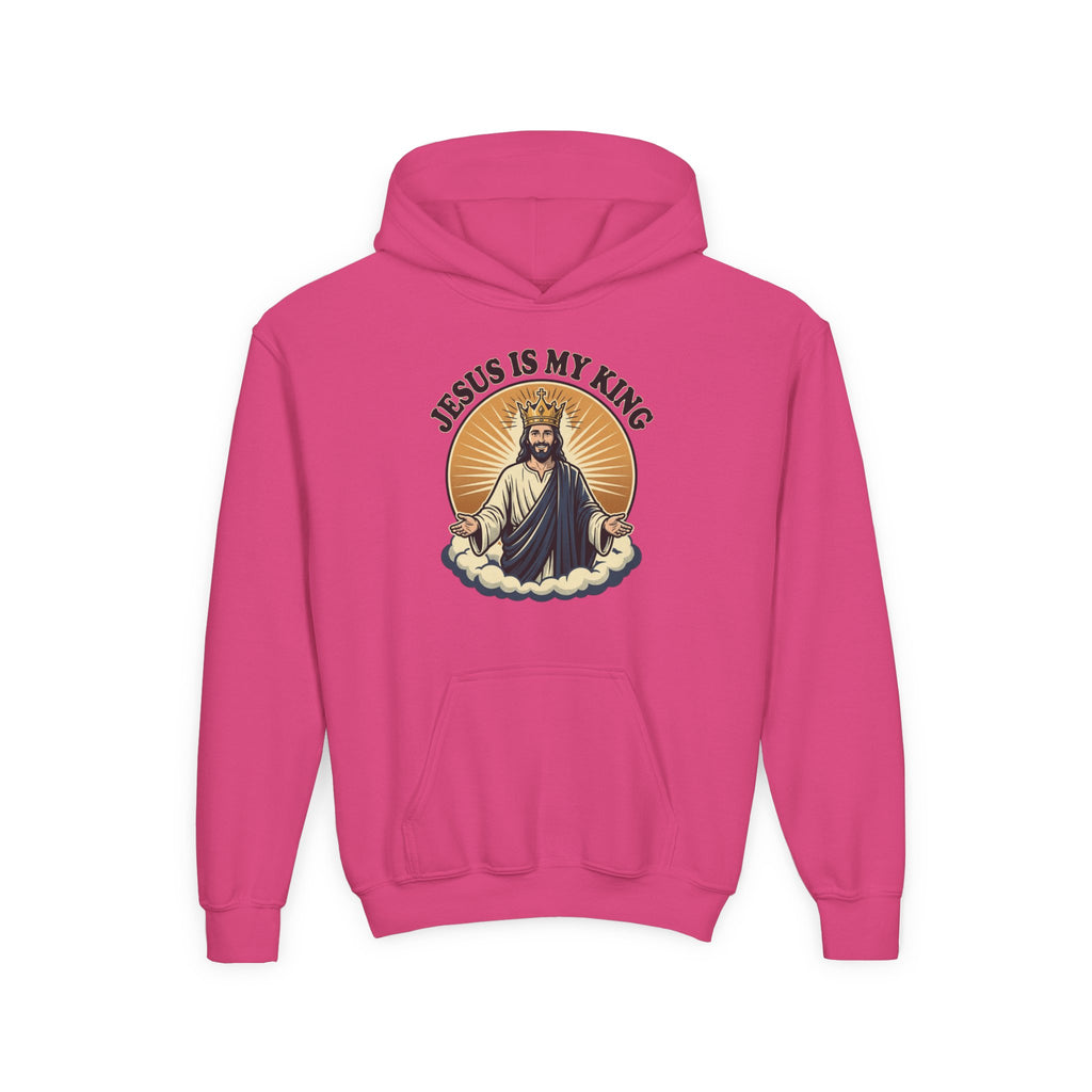 "Jesus Is My King" Youth Hoodie, Christian Faith Pullover