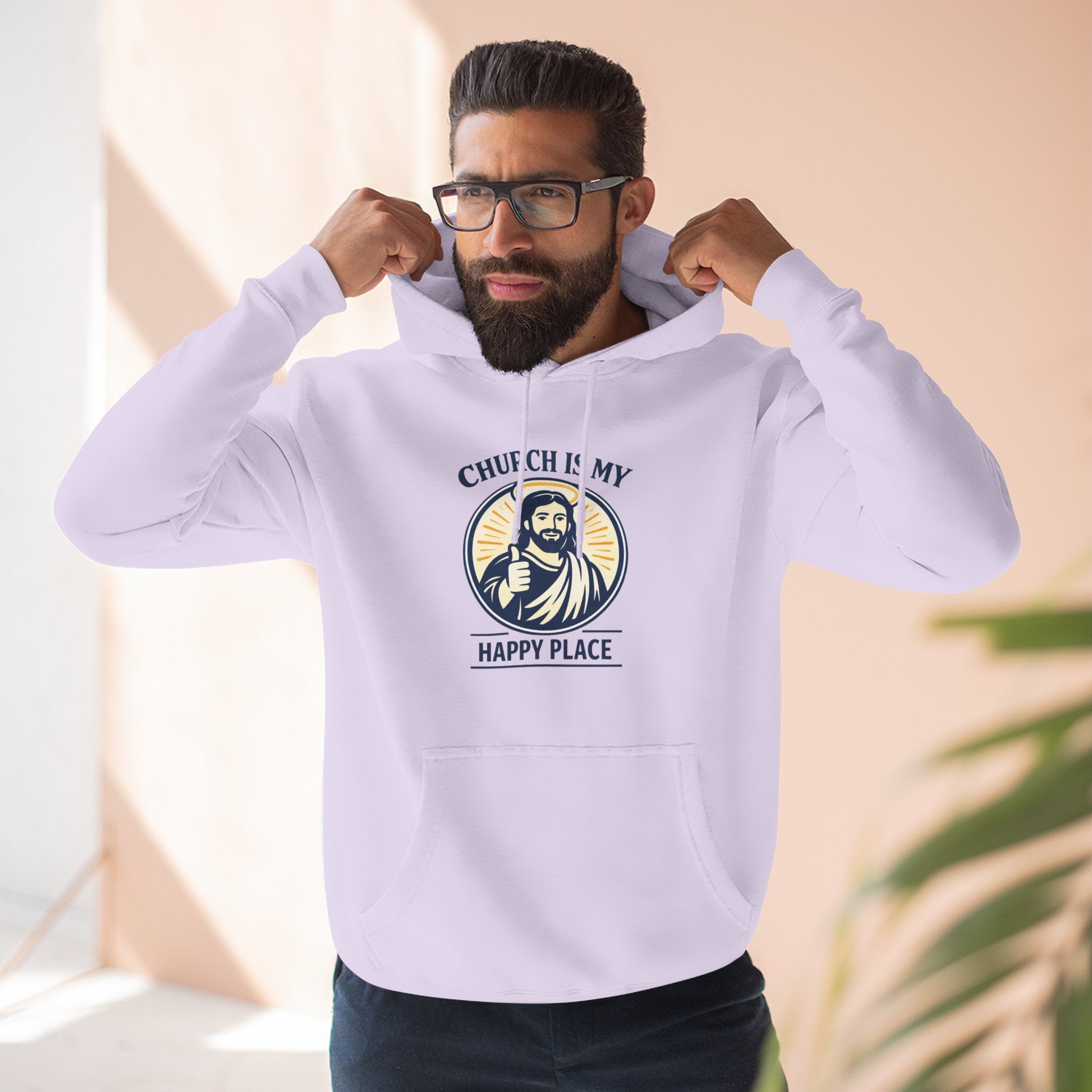 Church Is My Happy Place Hoodie - Christian Faith Graphic Hoodie