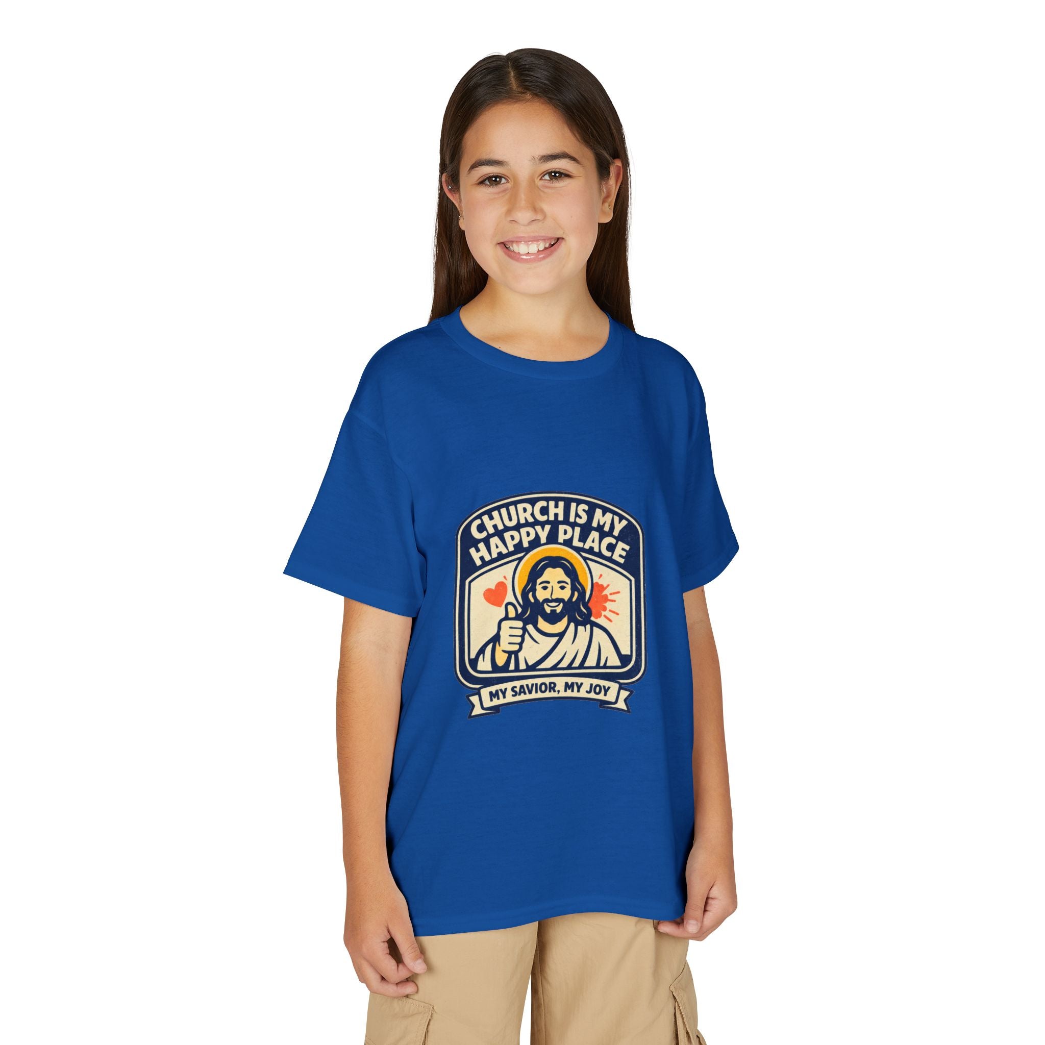 "Church Is My Happy Place" Kids Christian Tee