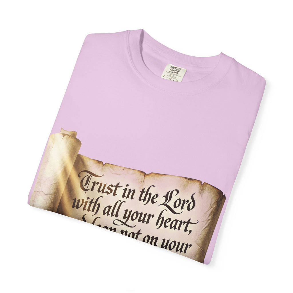 Proverbs 3:5-6 Trust in the Lord T-shirt Scroll Design