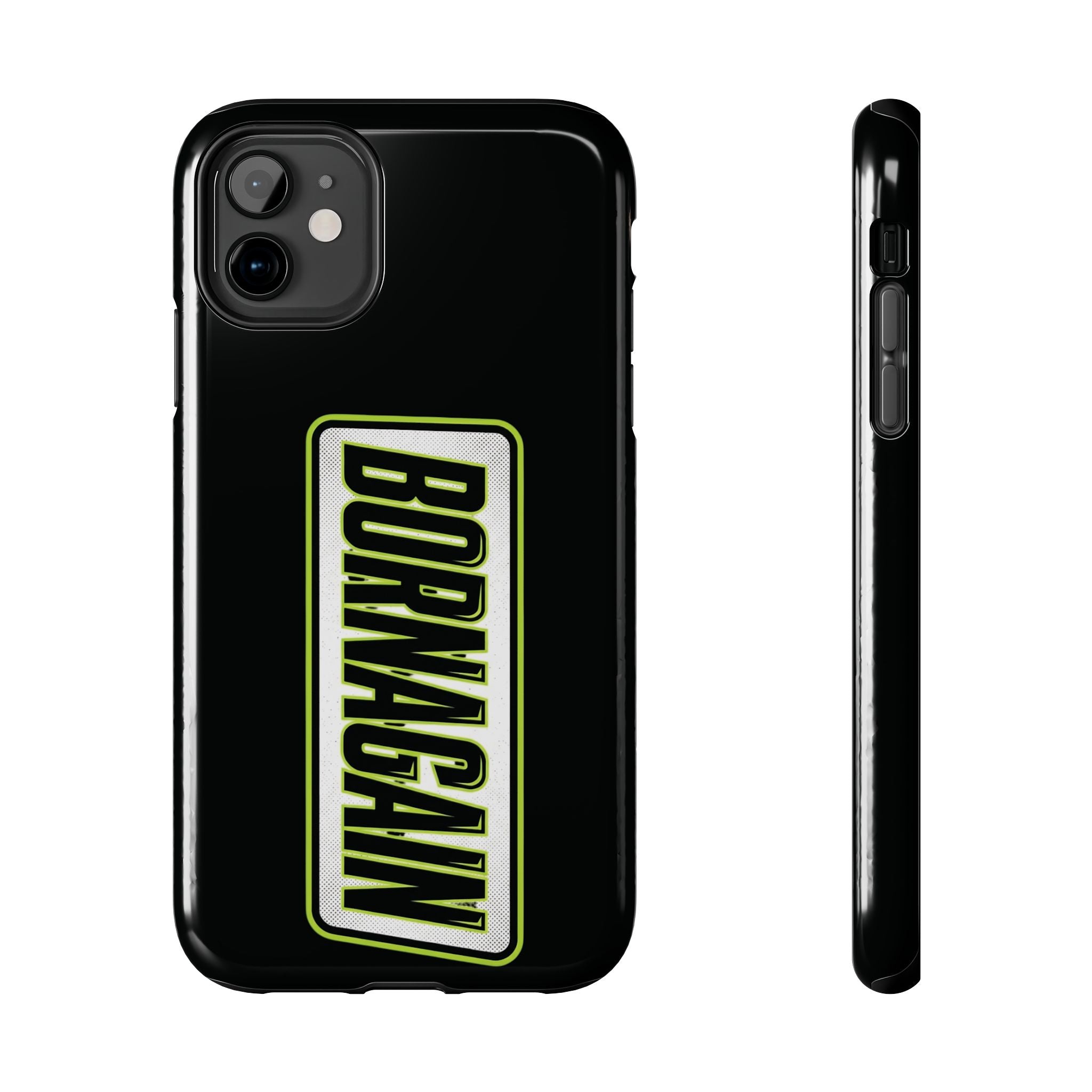 BORNAGAIN vertical logo Phone Case | Black protective tough case
