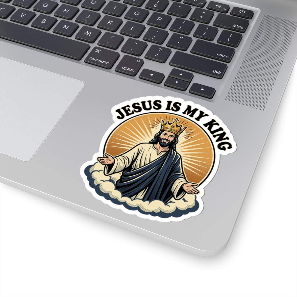 Jesus Is My King Sticker — Christian Faith Kiss-Cut Decal