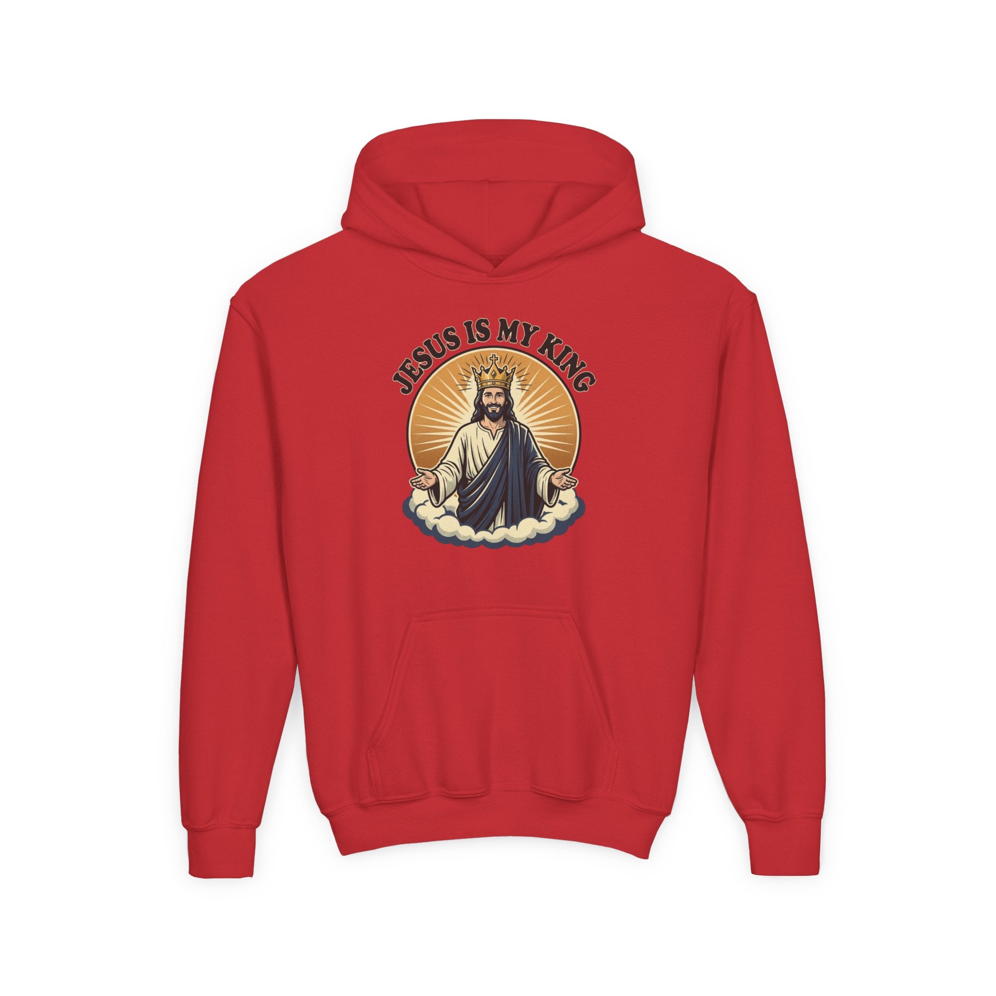 "Jesus Is My King" Youth Hoodie, Christian Faith Pullover