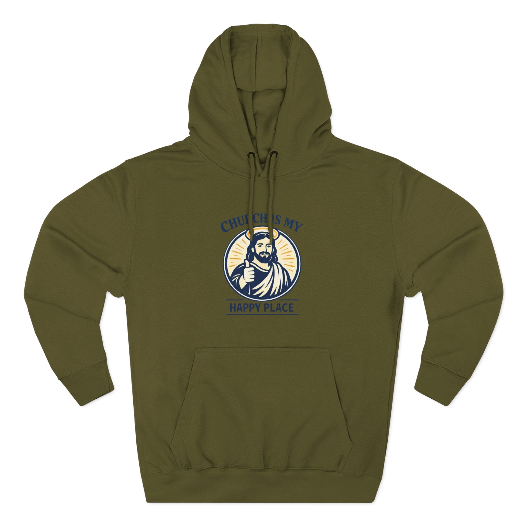 Church Is My Happy Place Hoodie - Christian Faith Graphic Hoodie
