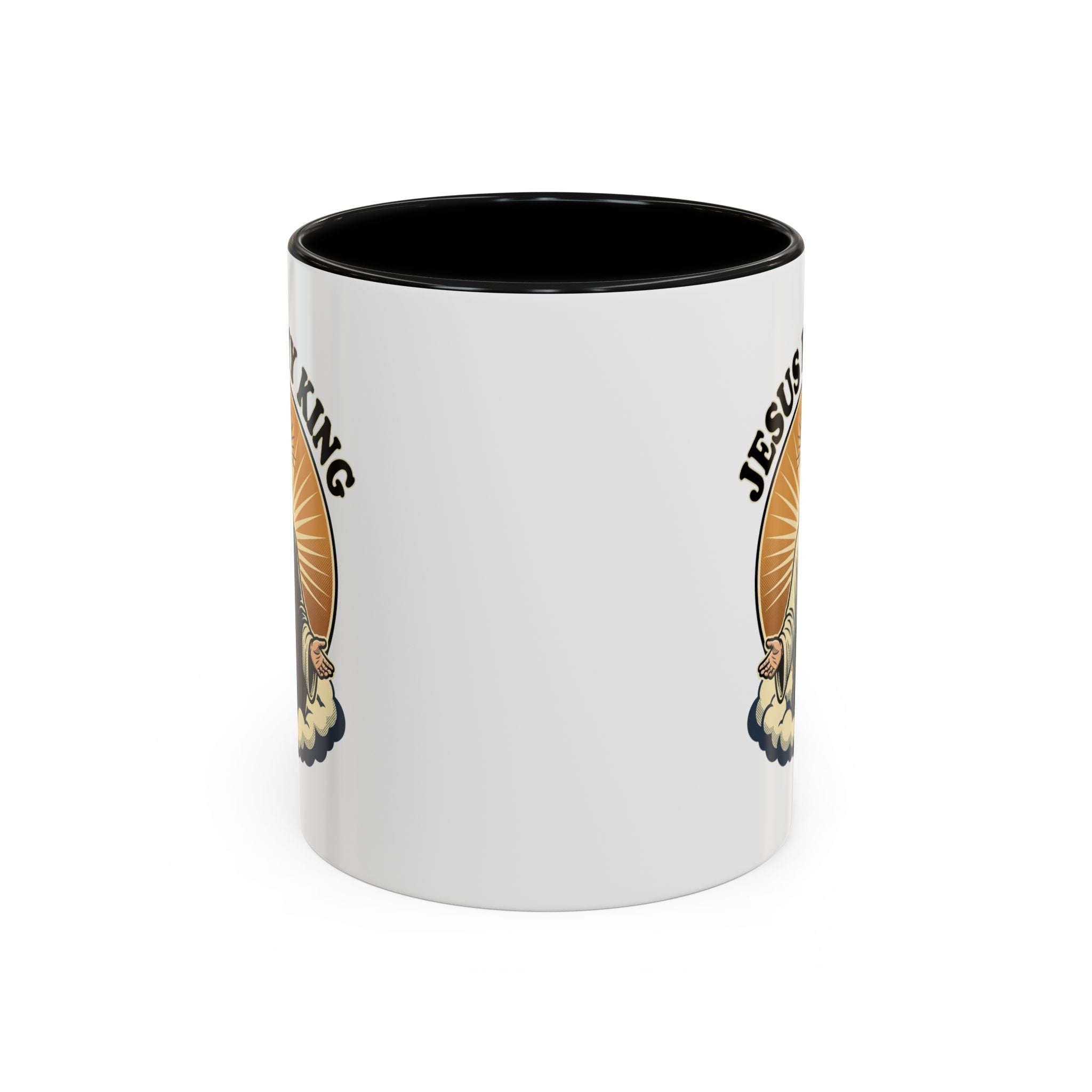 Jesus Is My King Accent Coffee Mug — Christian Religious Ceramic Mug (11/15oz)