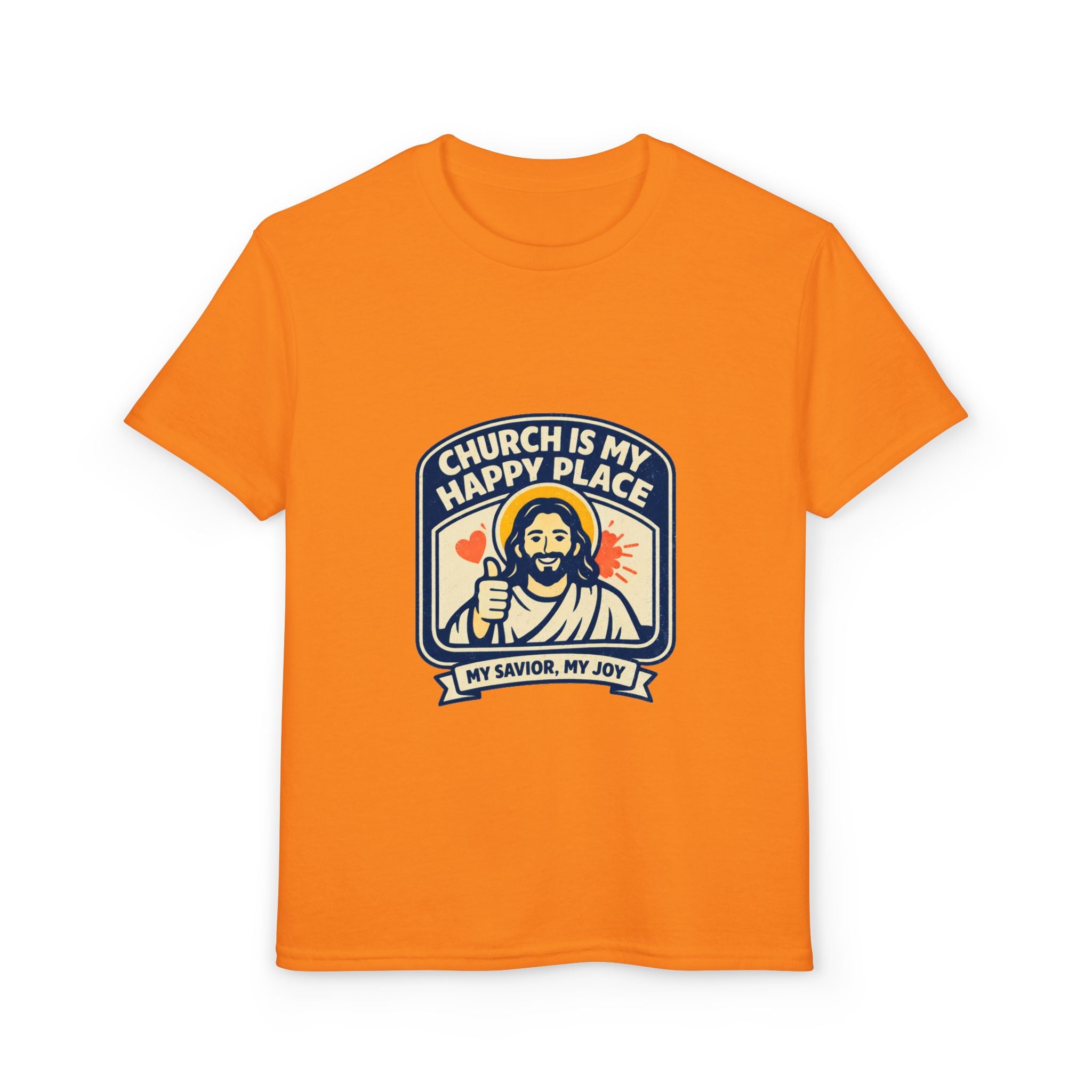 "Church Is My Happy Place" Kids Christian Tee