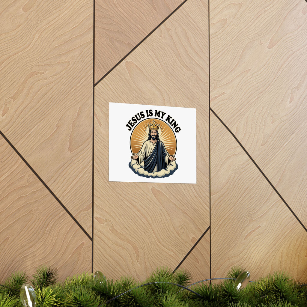 Jesus Is My King Poster — Crowned Christ Wall Art for Christian Home & Church Decor