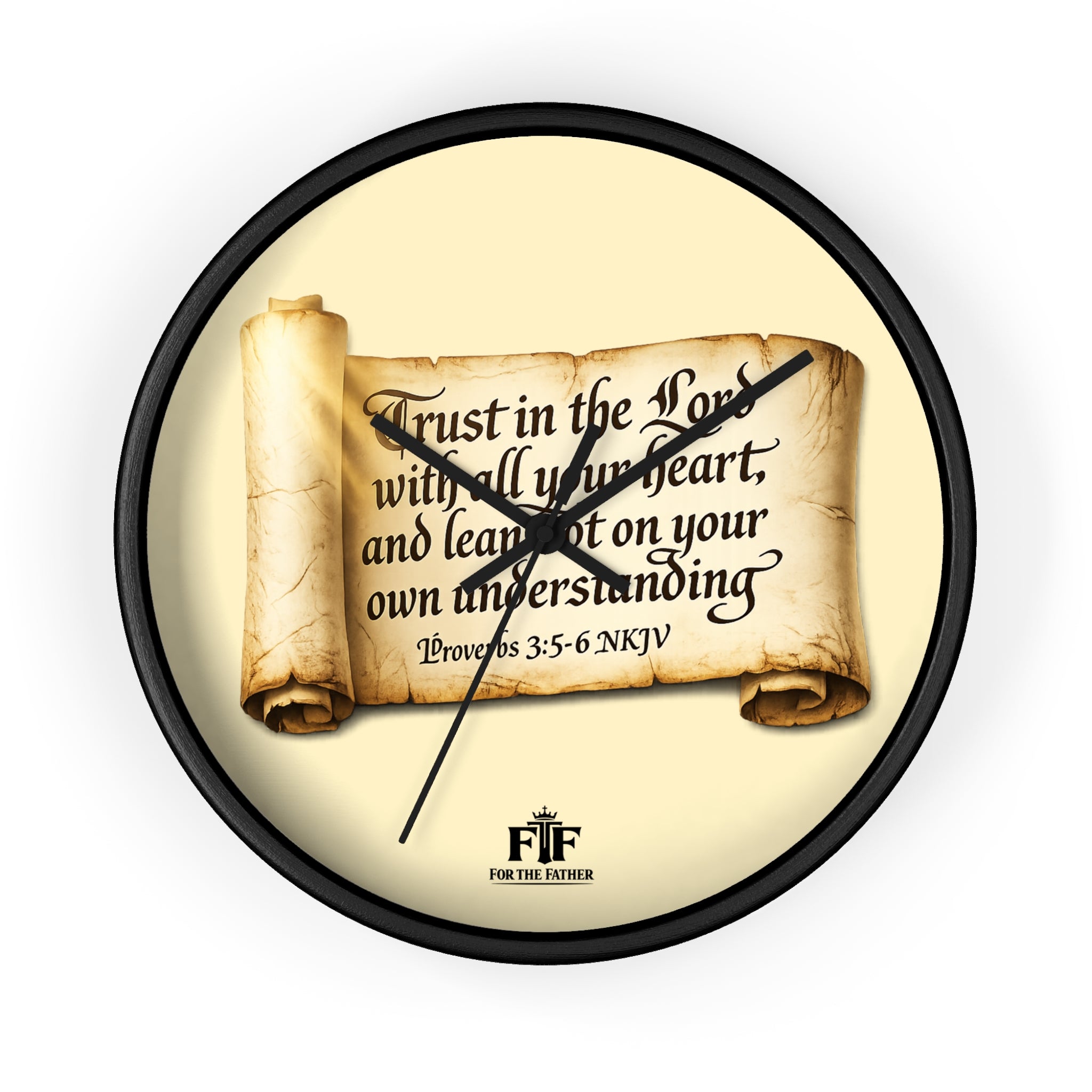 FTF - "Trust In The Lord" Proverbs 3:5 Scroll - Wall Clock