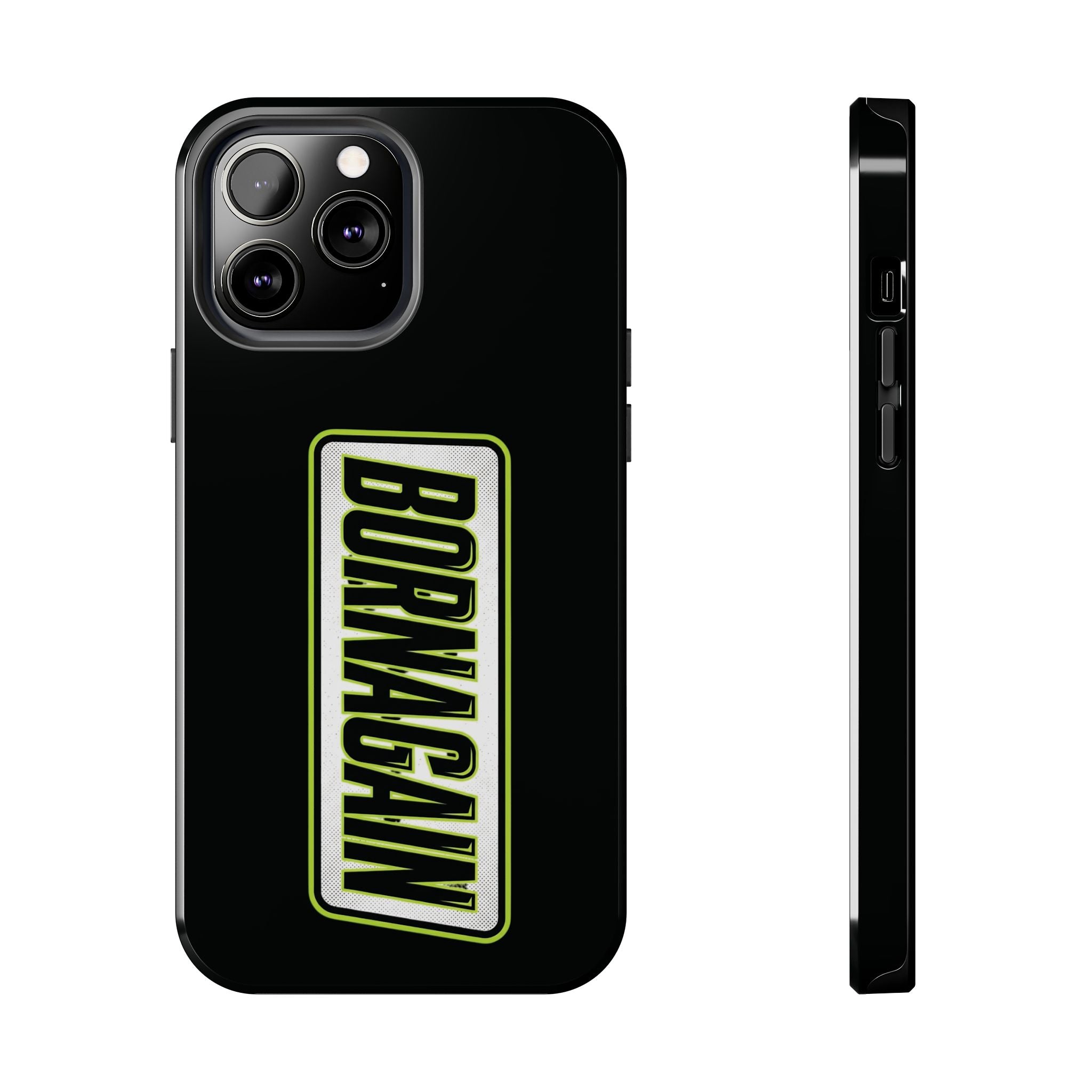 BORNAGAIN vertical logo Phone Case | Black protective tough case