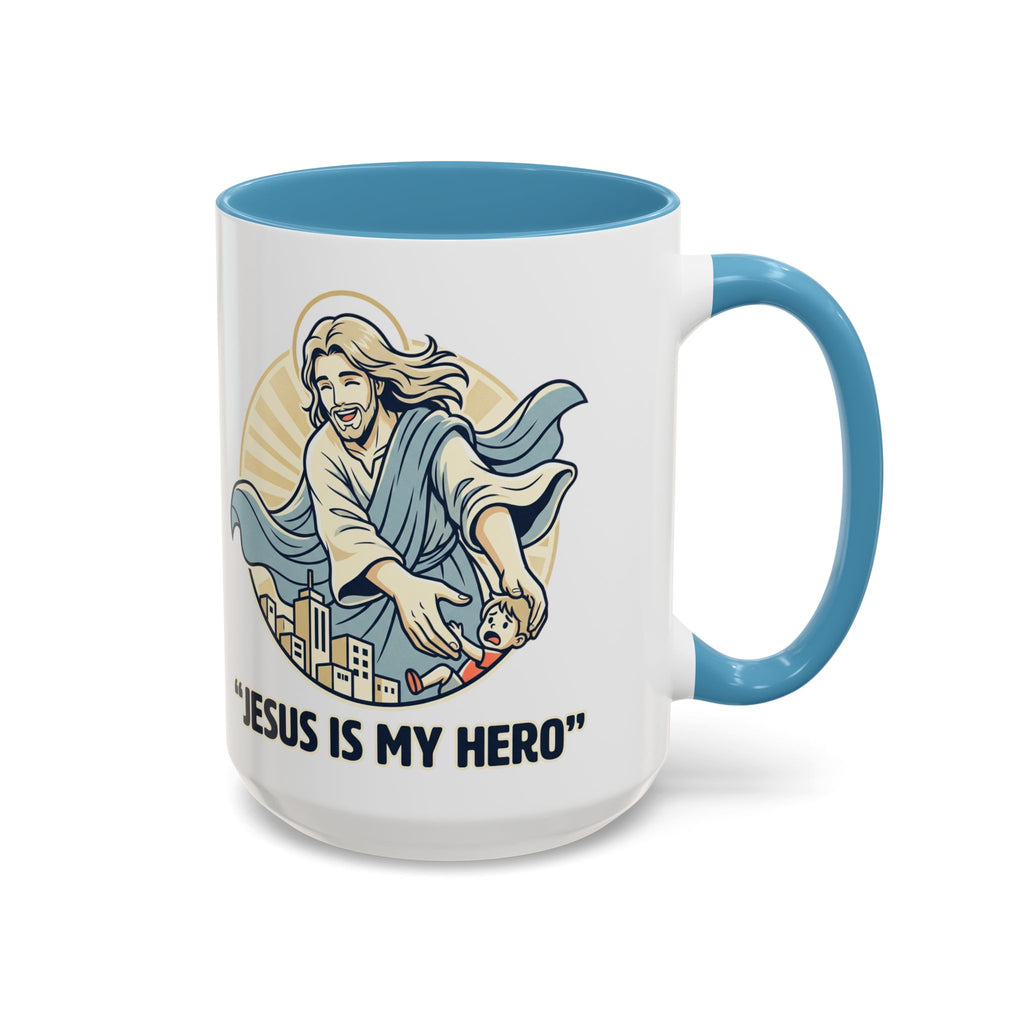 Jesus is my Hero - Accent Coffee Mug (11, 15oz)