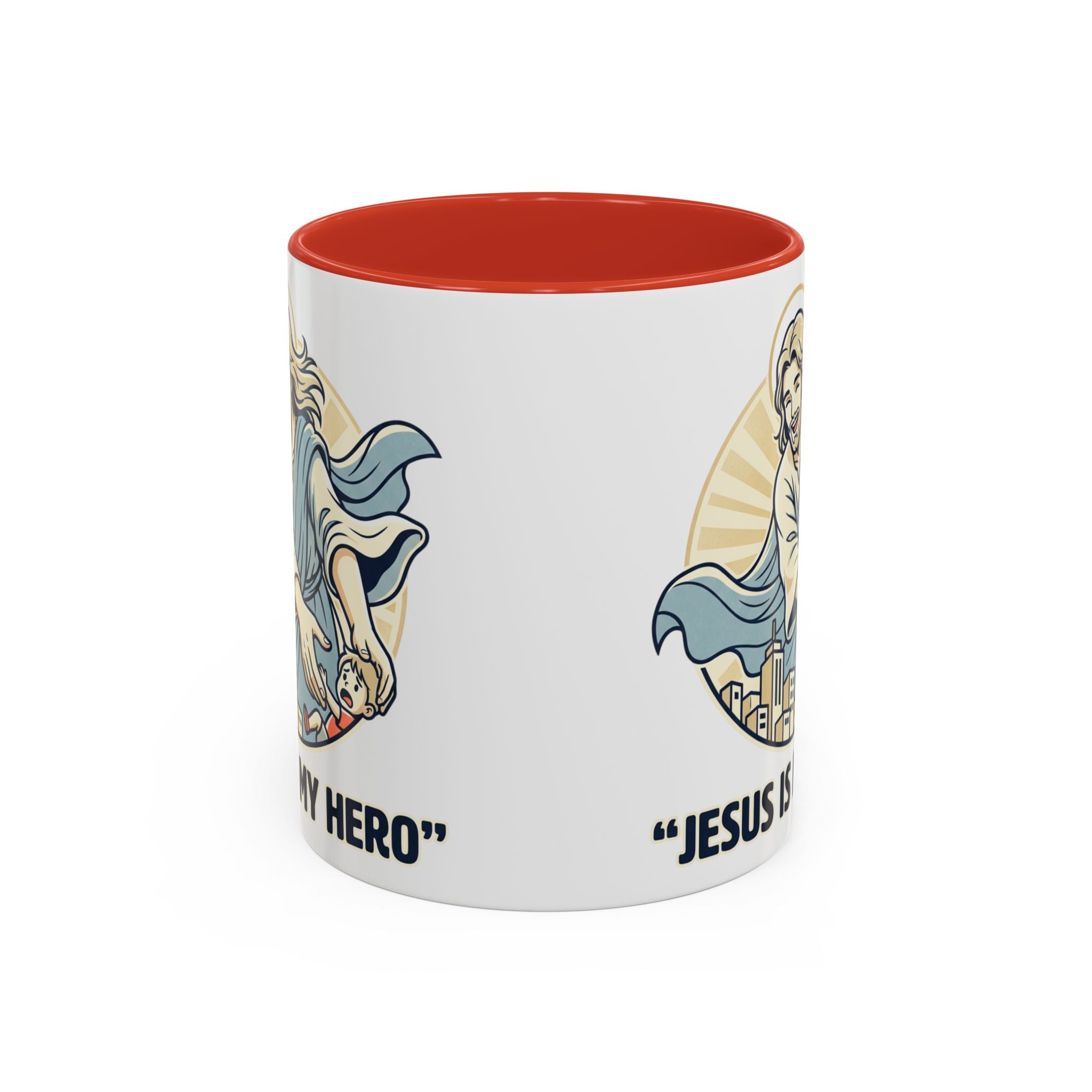 Jesus is my Hero - Accent Coffee Mug (11, 15oz)