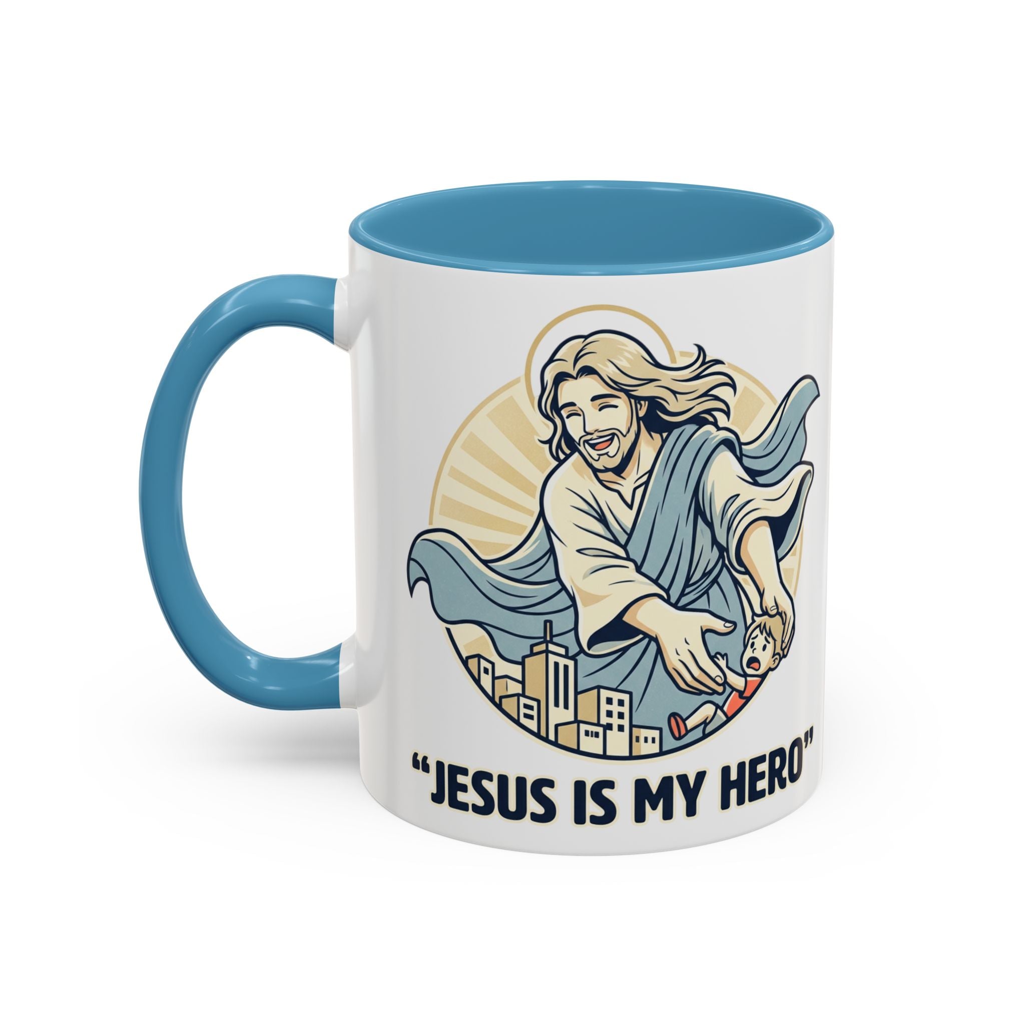 Jesus is my Hero - Accent Coffee Mug (11, 15oz)