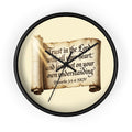 Proverbs 3:5-6 Scripture Scroll Wall Clock — Trust in the Lord Christian Home Decor