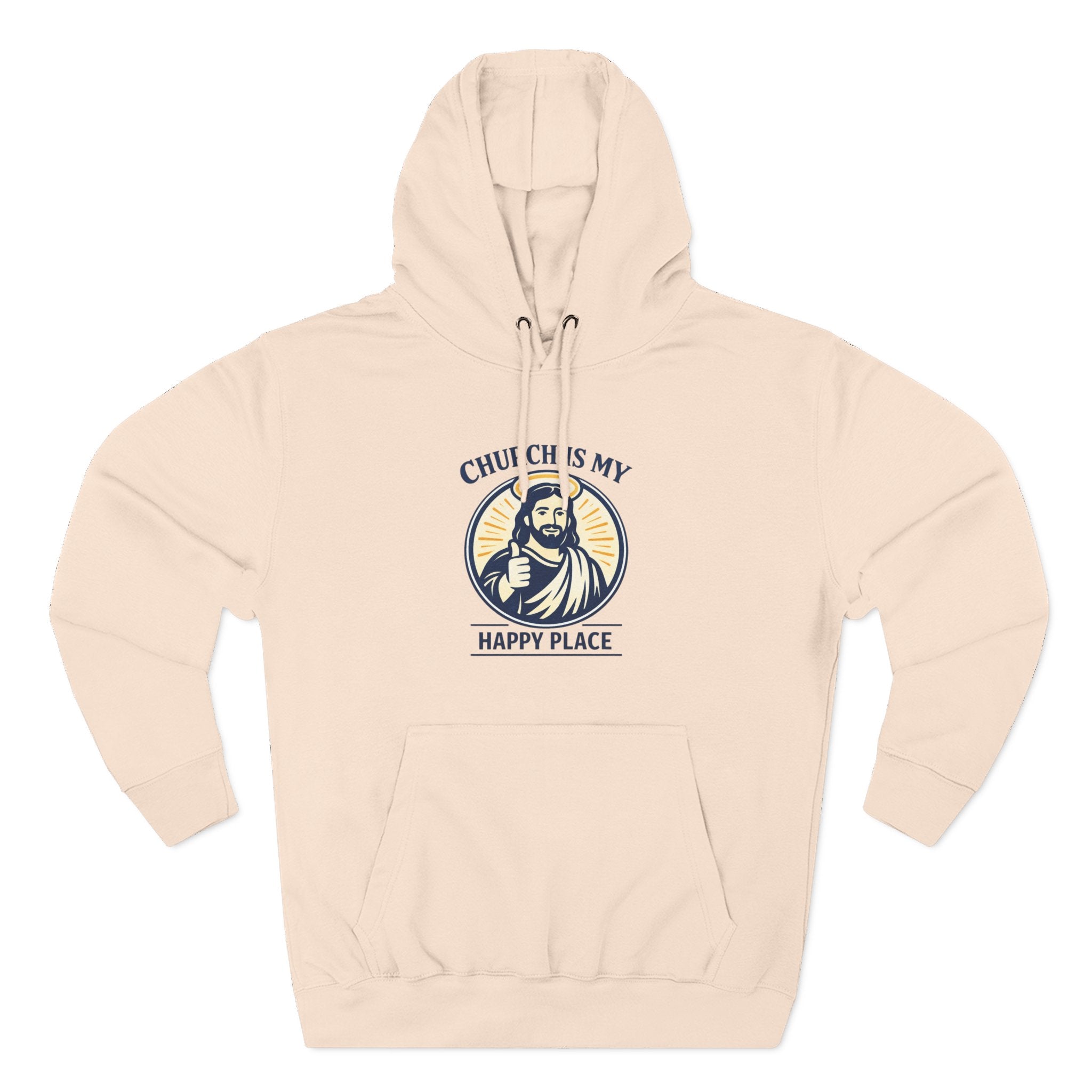 Church Is My Happy Place Hoodie - Christian Faith Graphic Hoodie