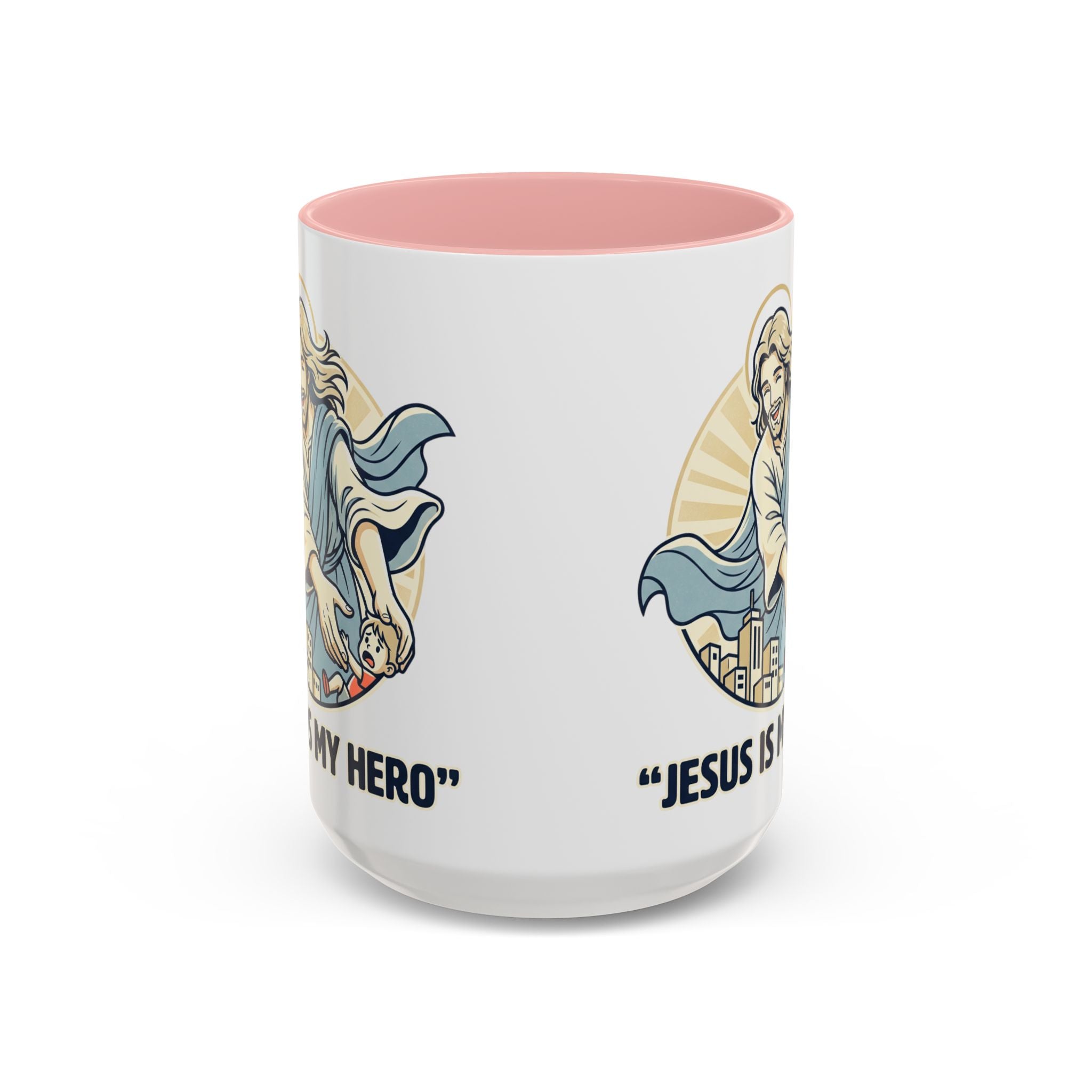 Jesus is my Hero - Accent Coffee Mug (11, 15oz)