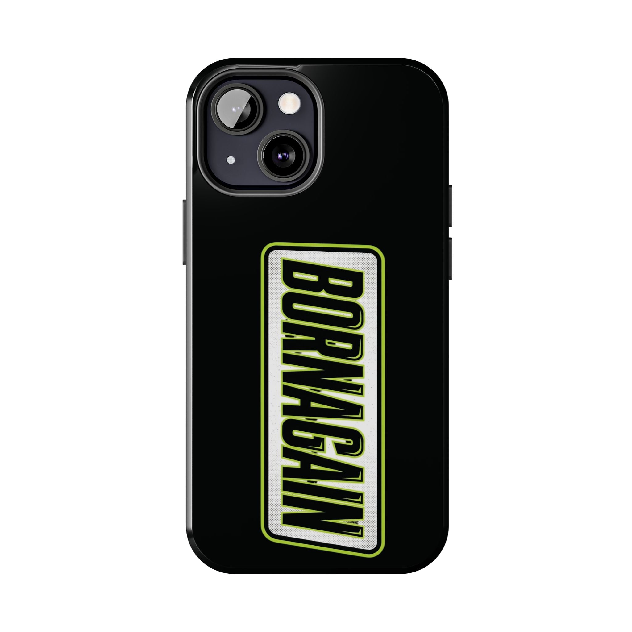 BORNAGAIN vertical logo Phone Case | Black protective tough case