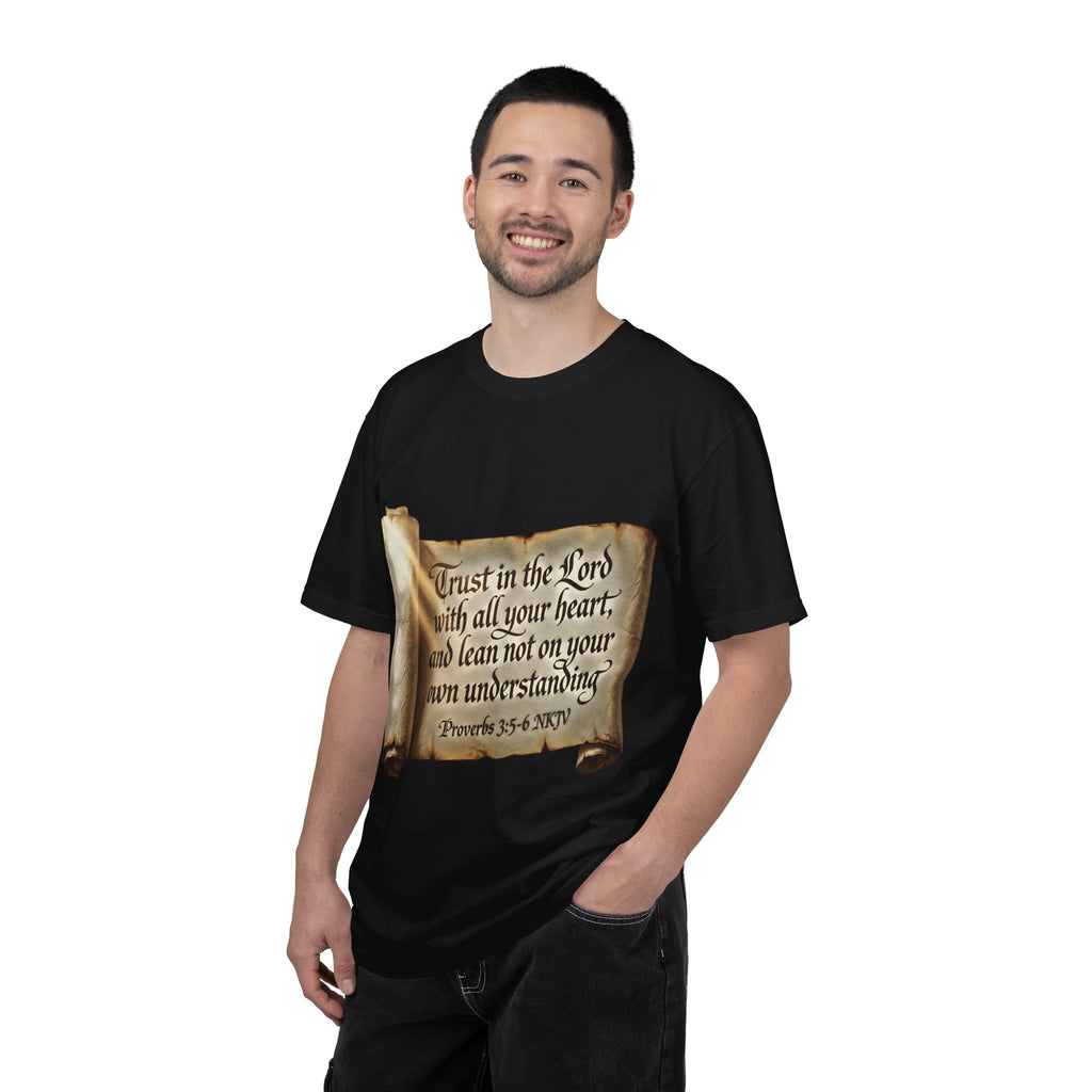 Proverbs 3:5-6 Trust in the Lord T-shirt Scroll Design