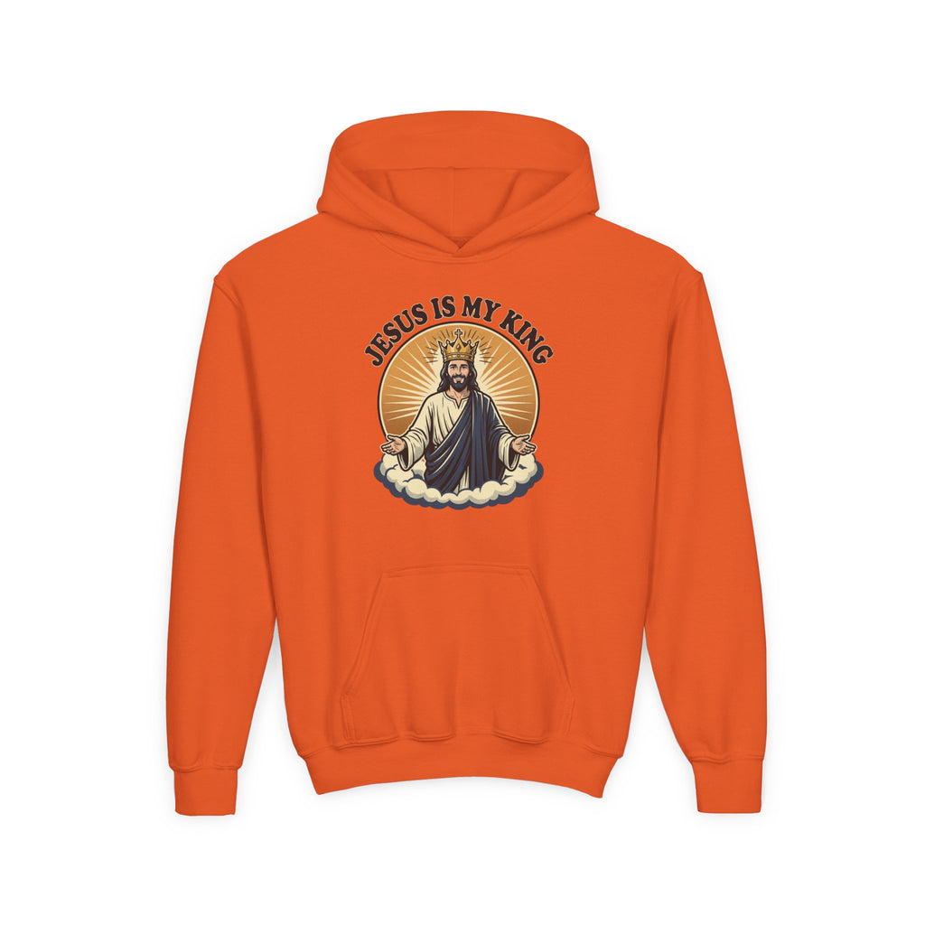 "Jesus Is My King" Youth Hoodie, Christian Faith Pullover