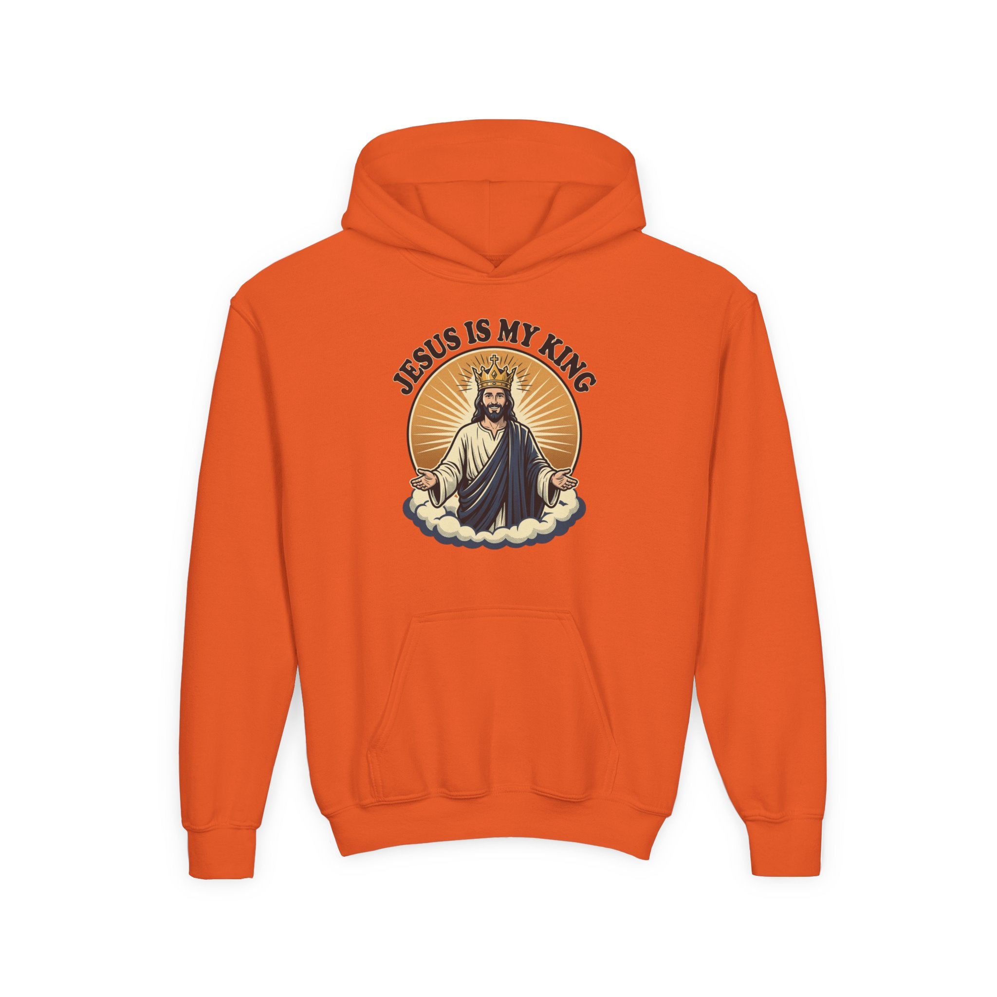"Jesus Is My King" Youth Hoodie, Christian Faith Pullover