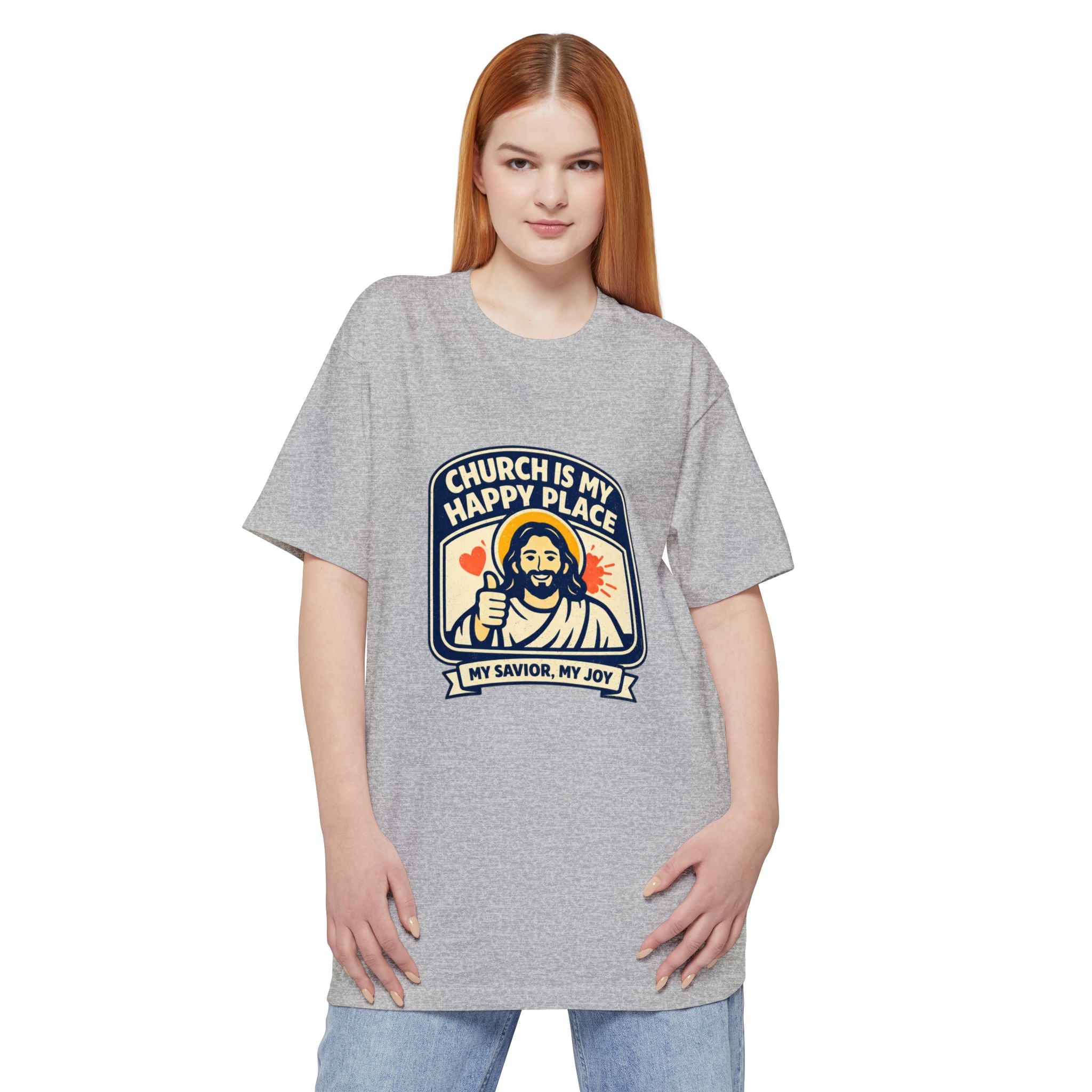 Church Is My Happy Place T-Shirt (Big & Tall) — Christian Faith Graphic Tee