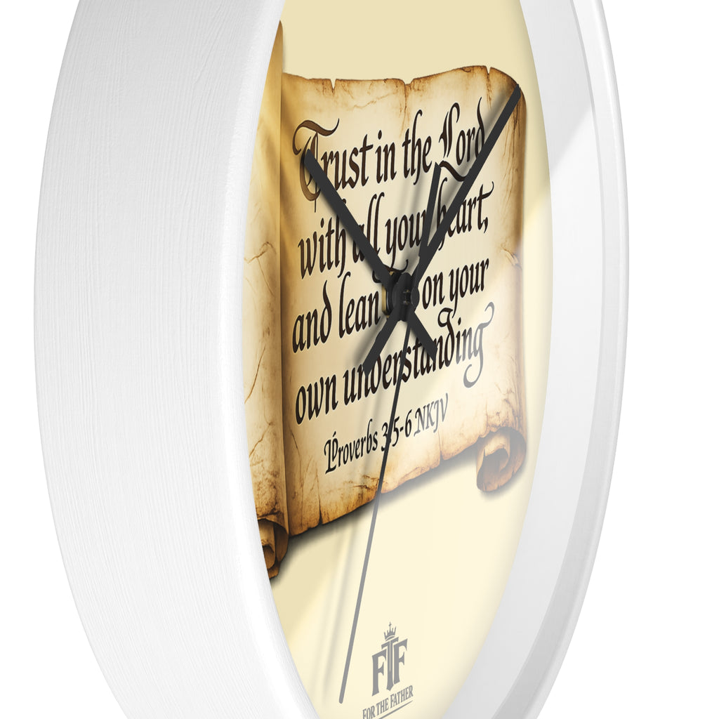 FTF - "Trust In The Lord" Proverbs 3:5 Scroll - Wall Clock