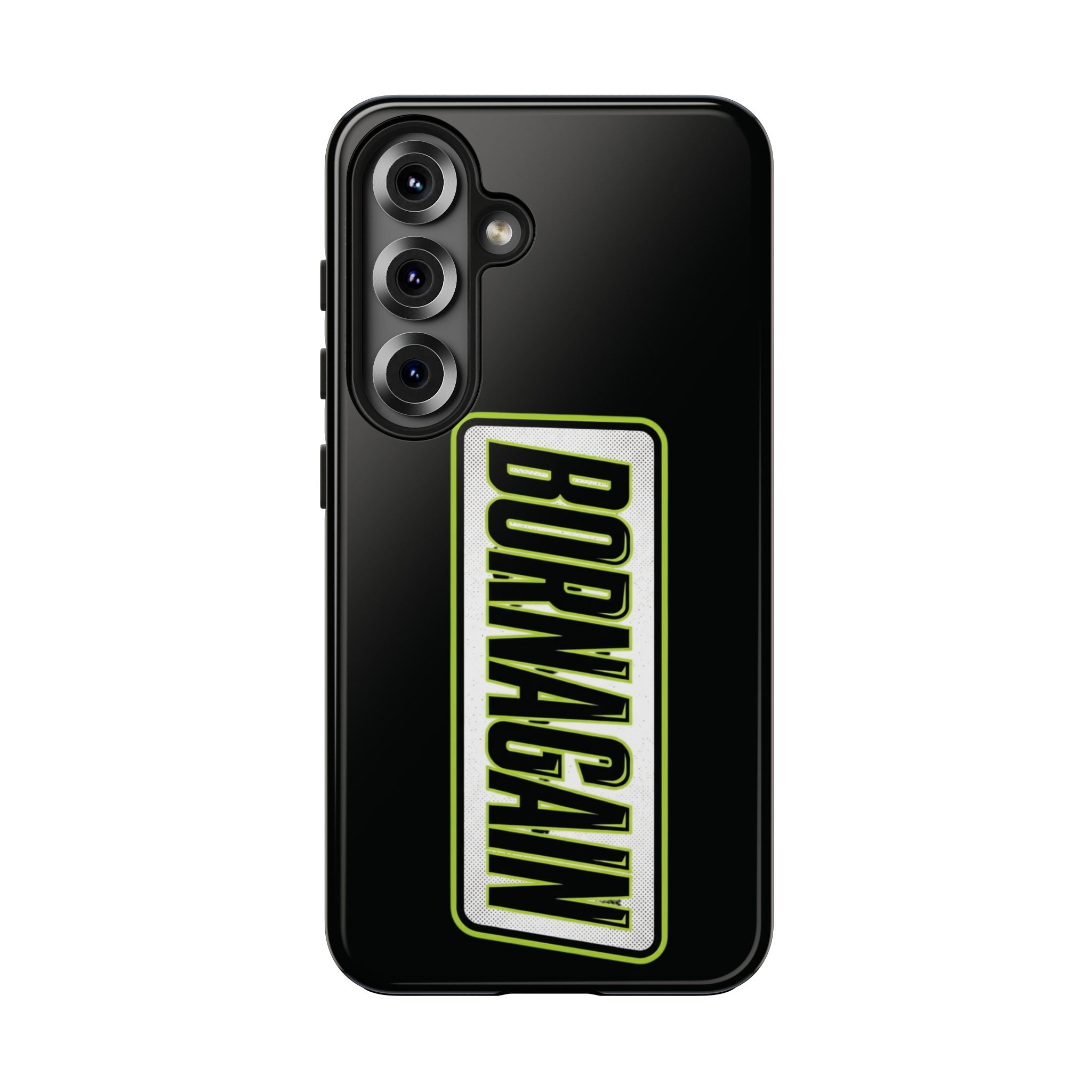 BORNAGAIN vertical logo Phone Case | Black protective tough case