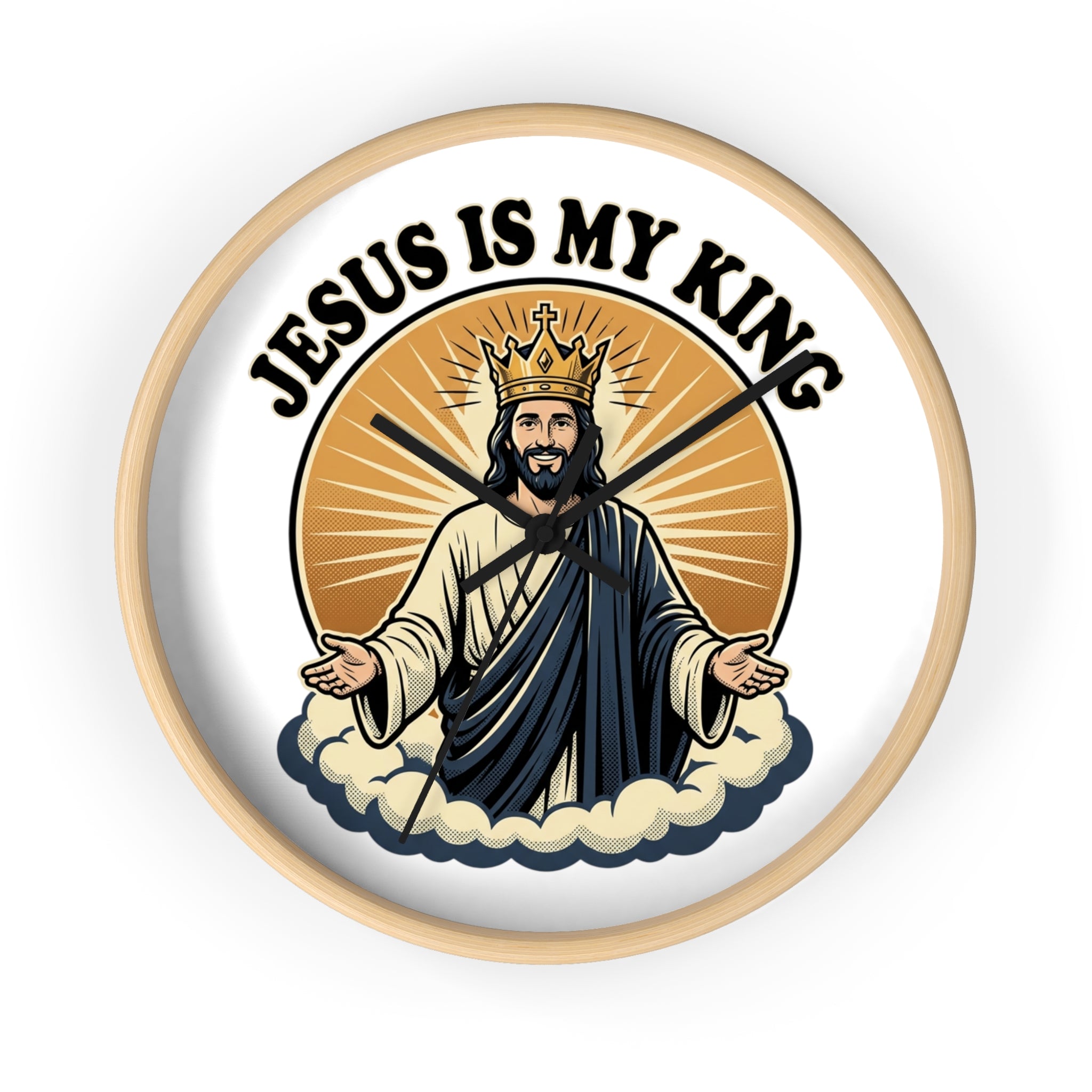 Wall Clock - "Jesus Is My King" Christian Decorative Wall Clock