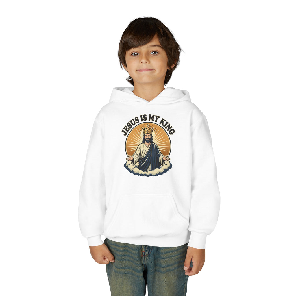 "Jesus Is My King" Youth Hoodie, Christian Faith Pullover