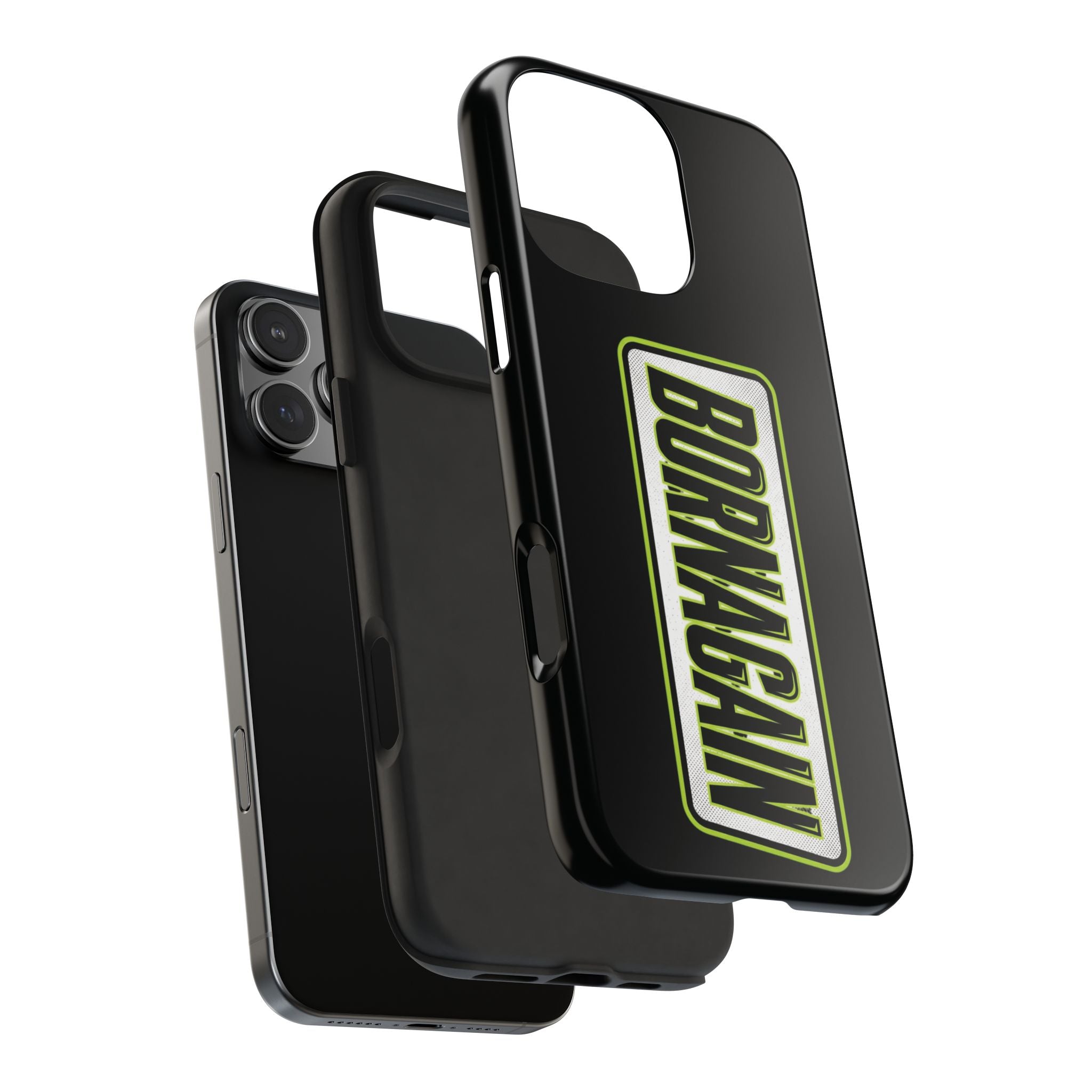BORNAGAIN vertical logo Phone Case | Black protective tough case
