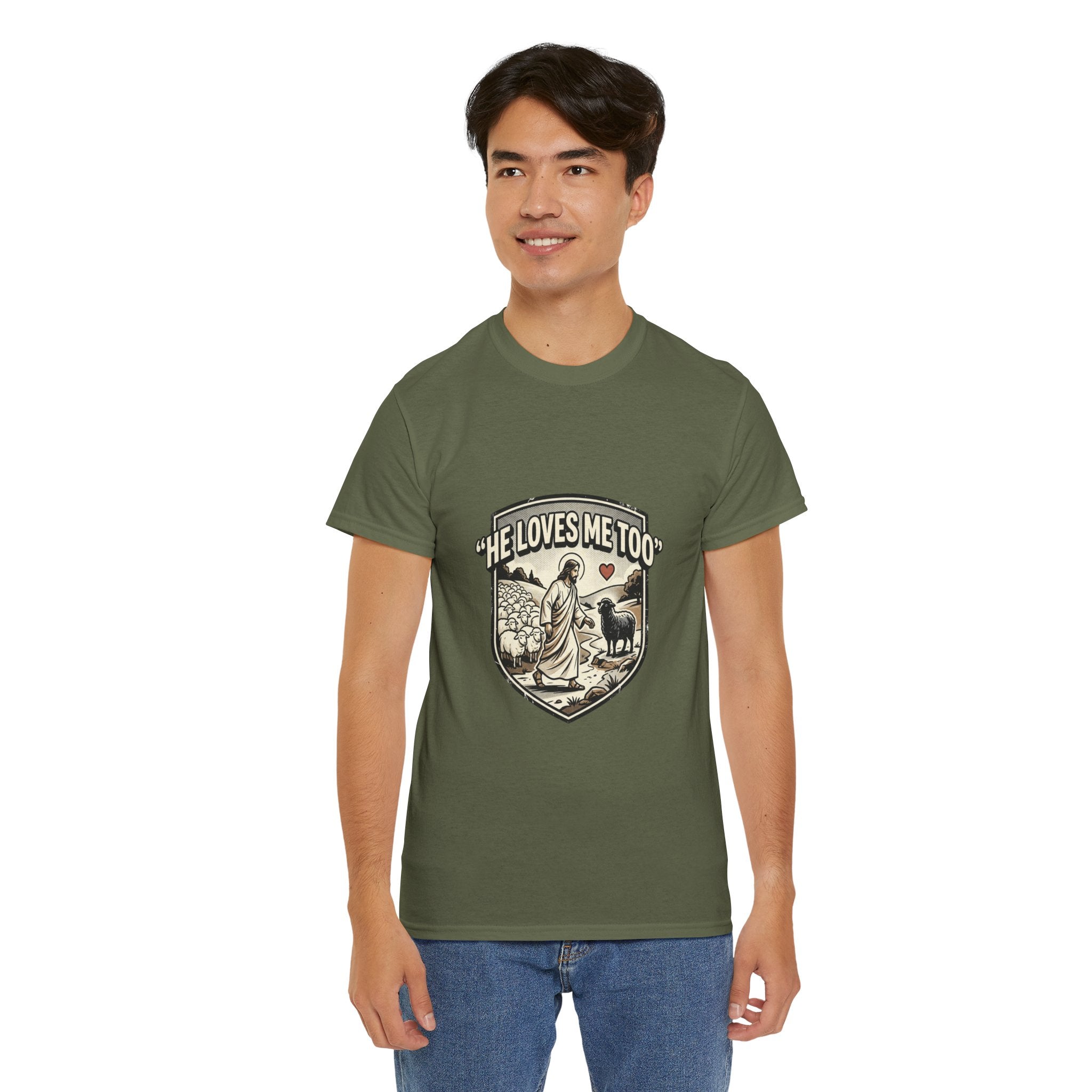 He Loves Me Too T-Shirt — Christian Shepherd & Lamb Faith Tee