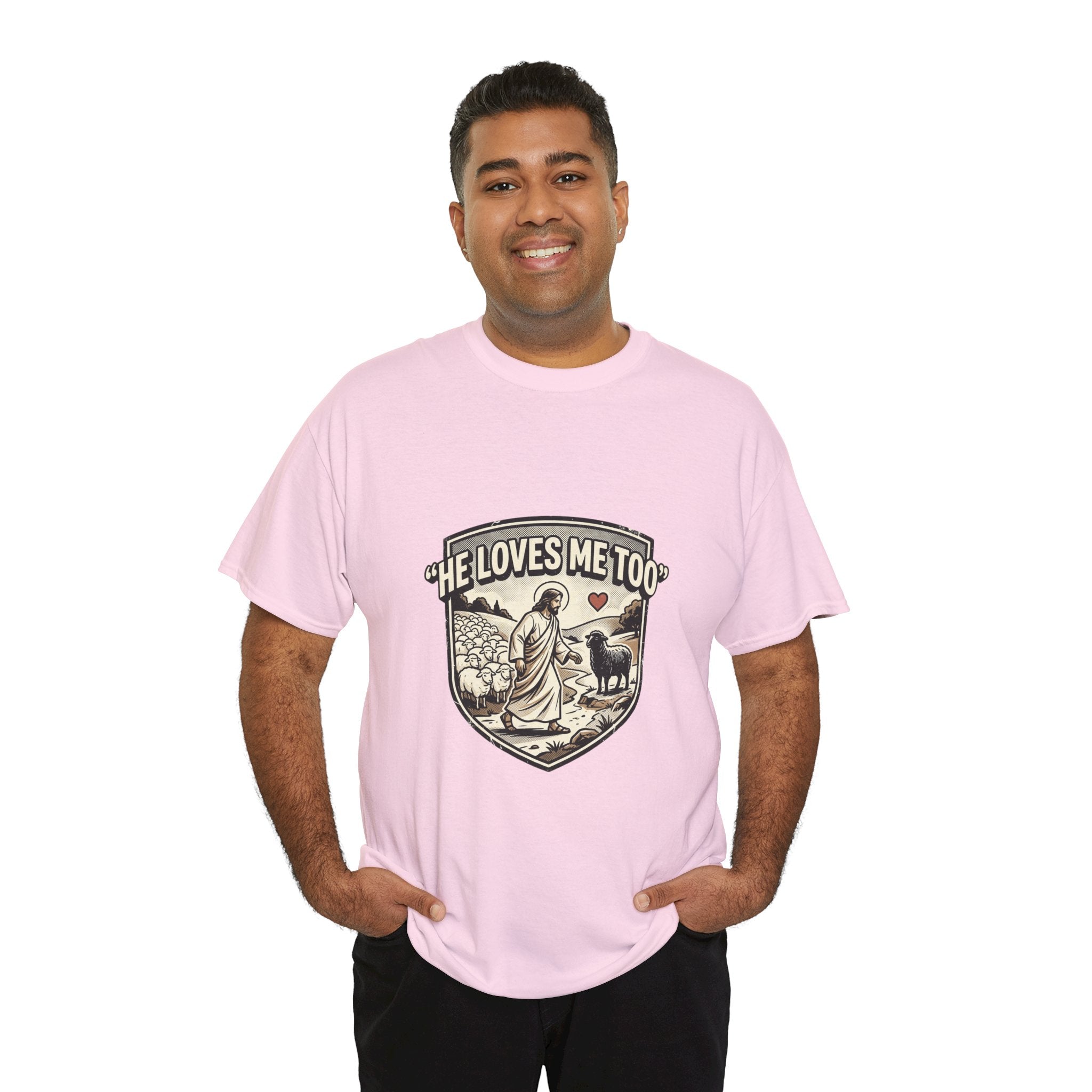 He Loves Me Too T-Shirt — Christian Shepherd & Lamb Faith Tee