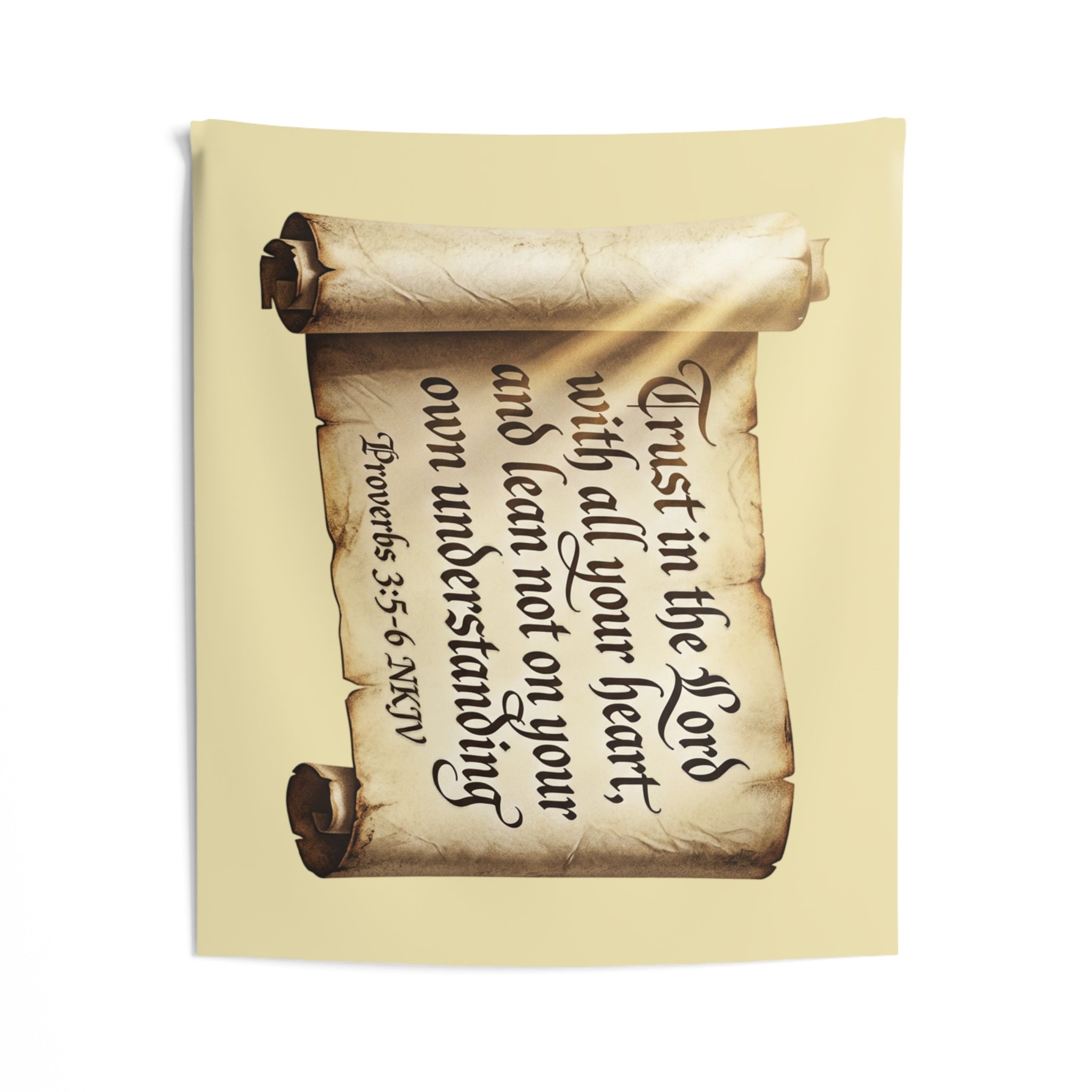 Inspirational Scripture Wall Tapestry — "Trust in the Lord" Proverbs Scroll