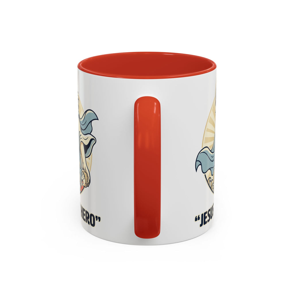 Jesus is my Hero - Accent Coffee Mug (11, 15oz)