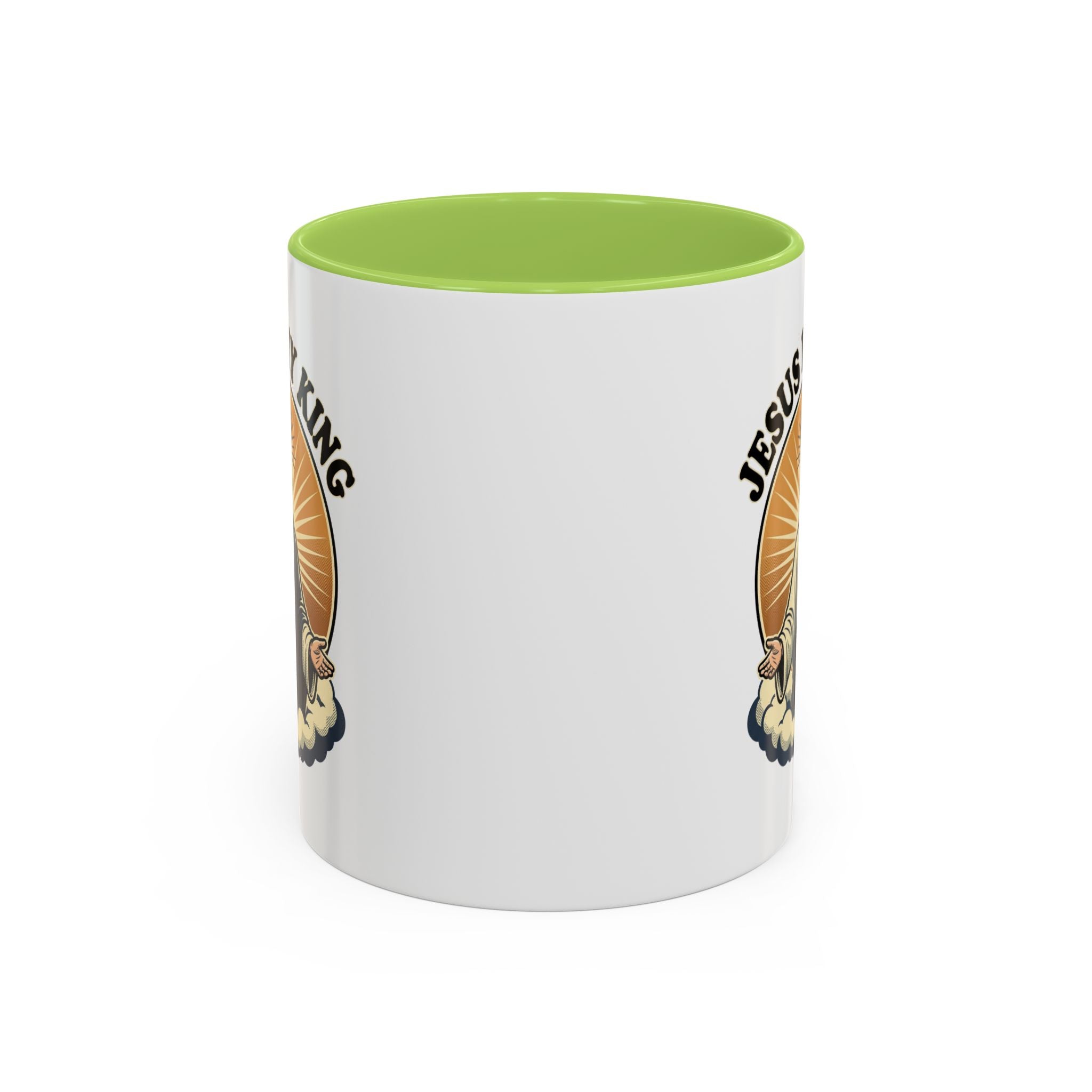 Jesus Is My King Accent Coffee Mug — Christian Religious Ceramic Mug (11/15oz)