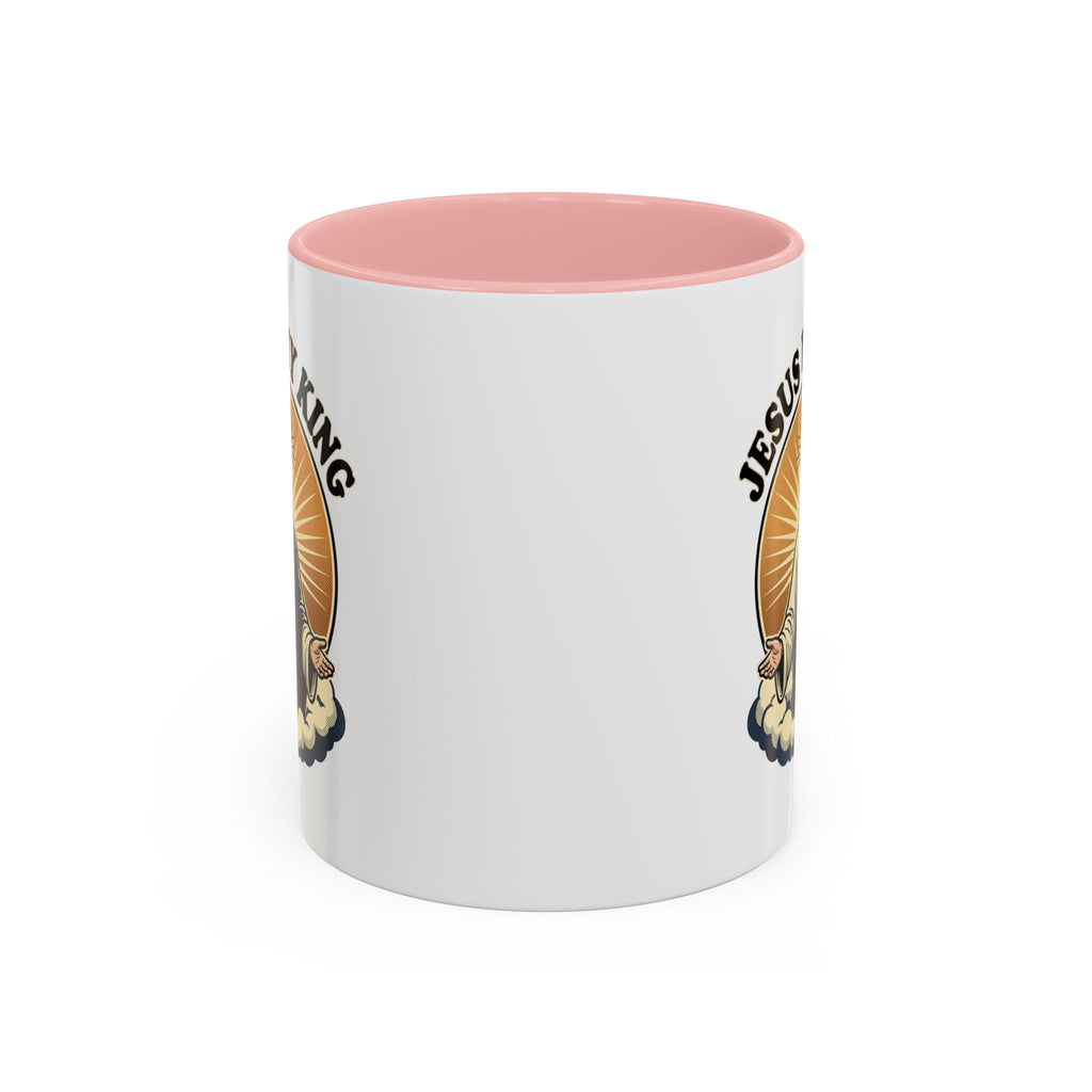 Jesus Is My King Accent Coffee Mug — Christian Religious Ceramic Mug (11/15oz)
