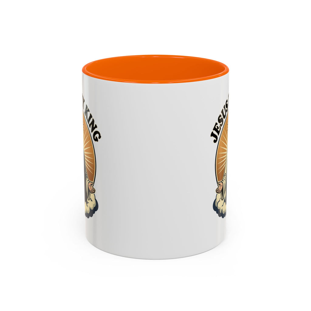 Jesus Is My King Accent Coffee Mug — Christian Religious Ceramic Mug (11/15oz)