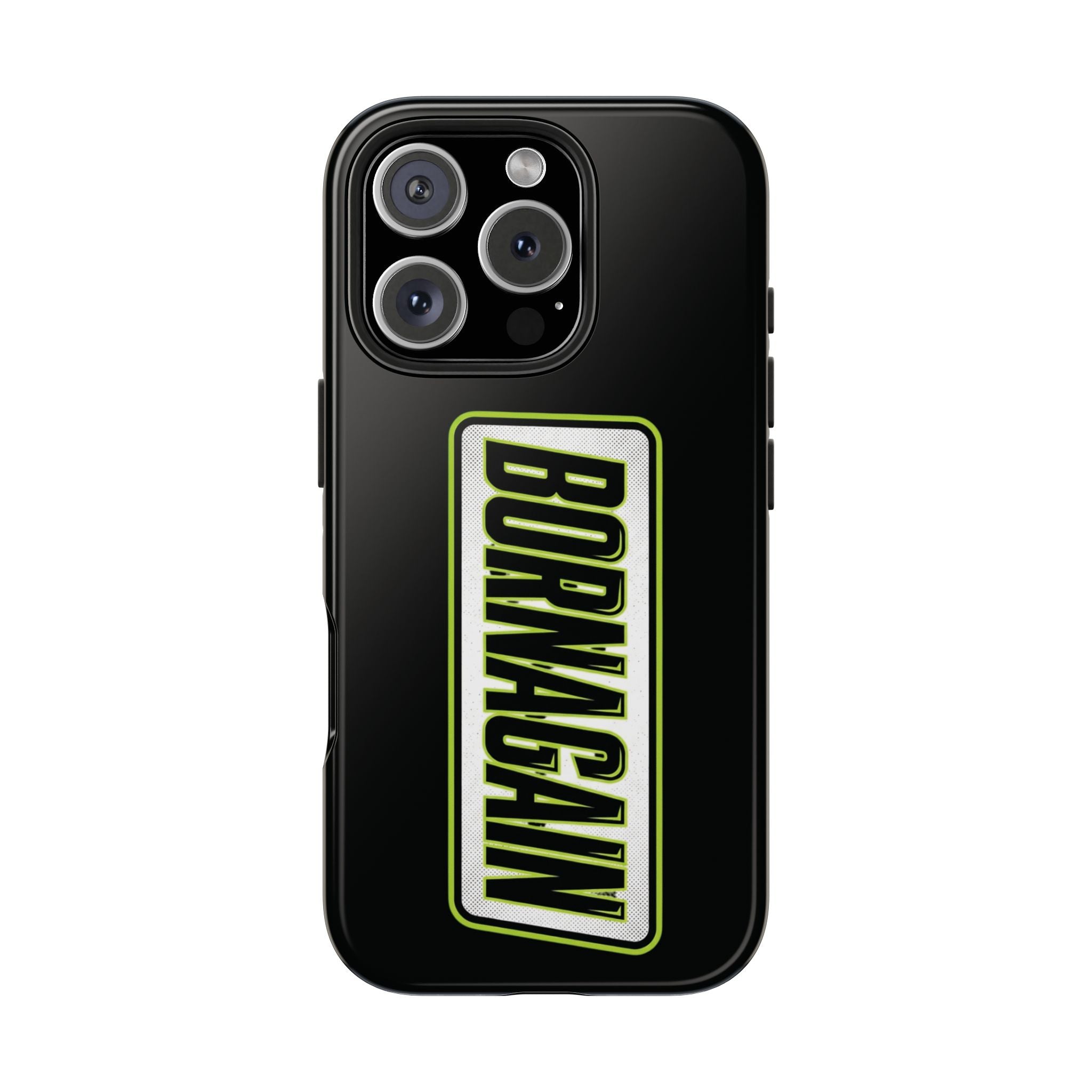 BORNAGAIN vertical logo Phone Case | Black protective tough case