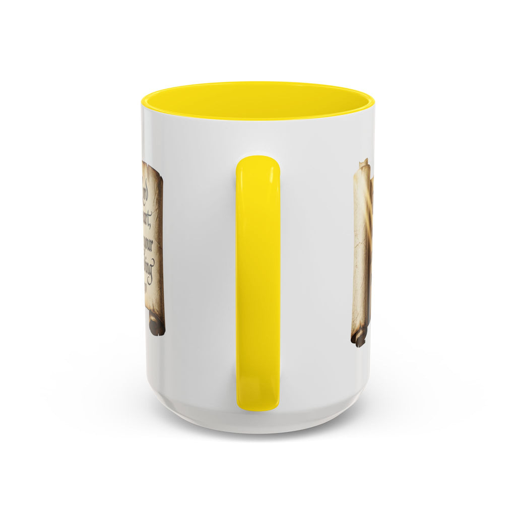 Proverbs 3:5-6 Scroll Accent Coffee Mug — Trust in the Lord Scripture Mug