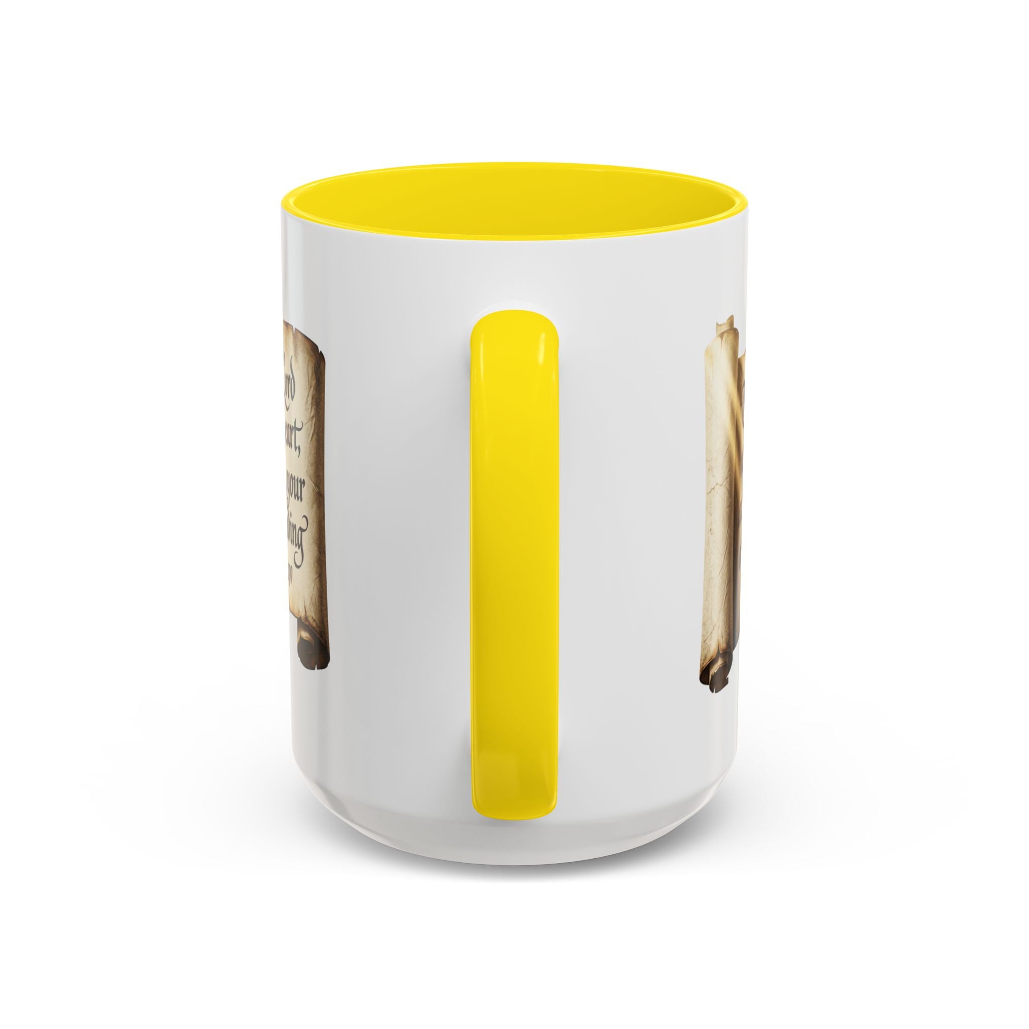 Proverbs 3:5-6 Scroll Accent Coffee Mug — Trust in the Lord Scripture Mug