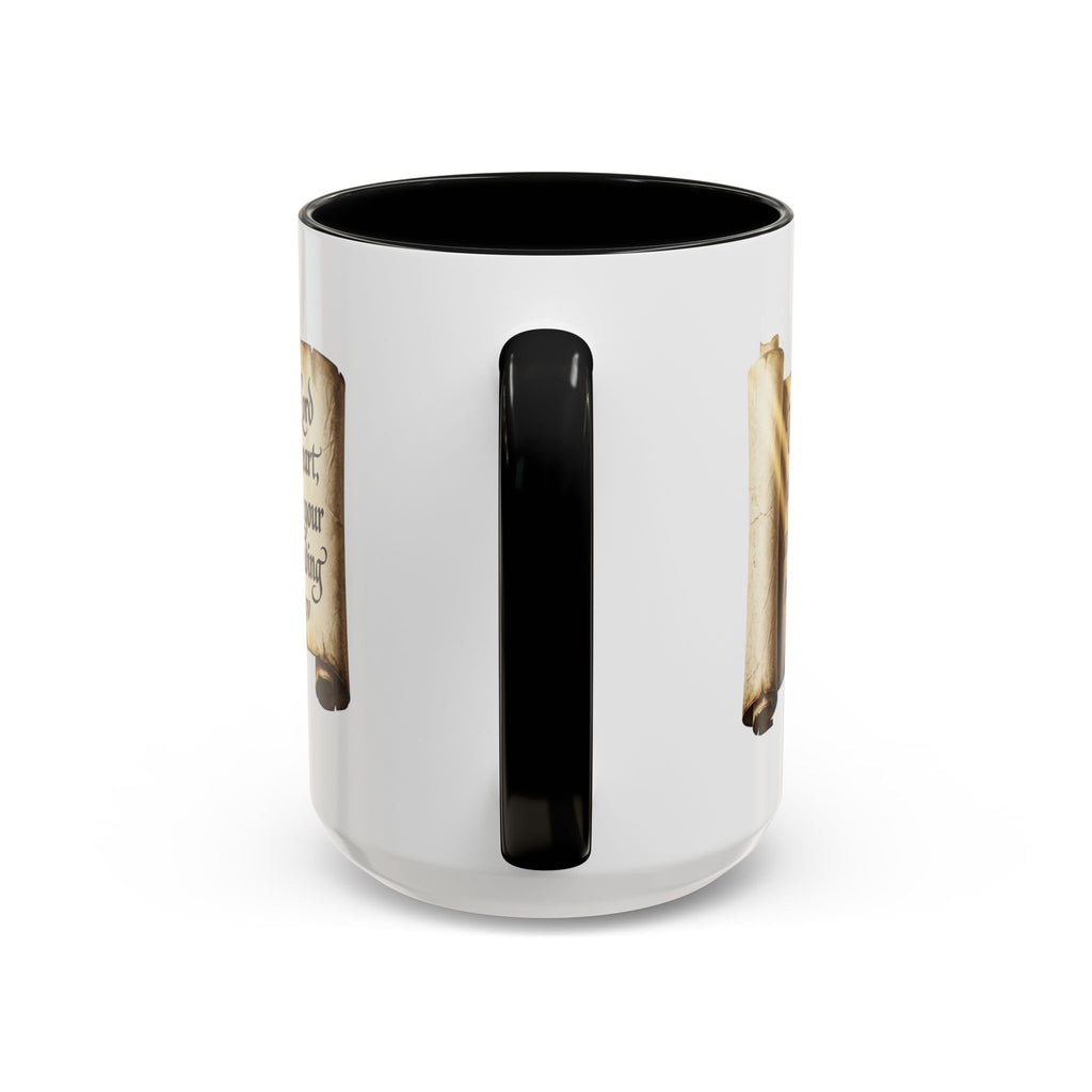 Proverbs 3:5-6 Scroll Accent Coffee Mug — Trust in the Lord Scripture Mug