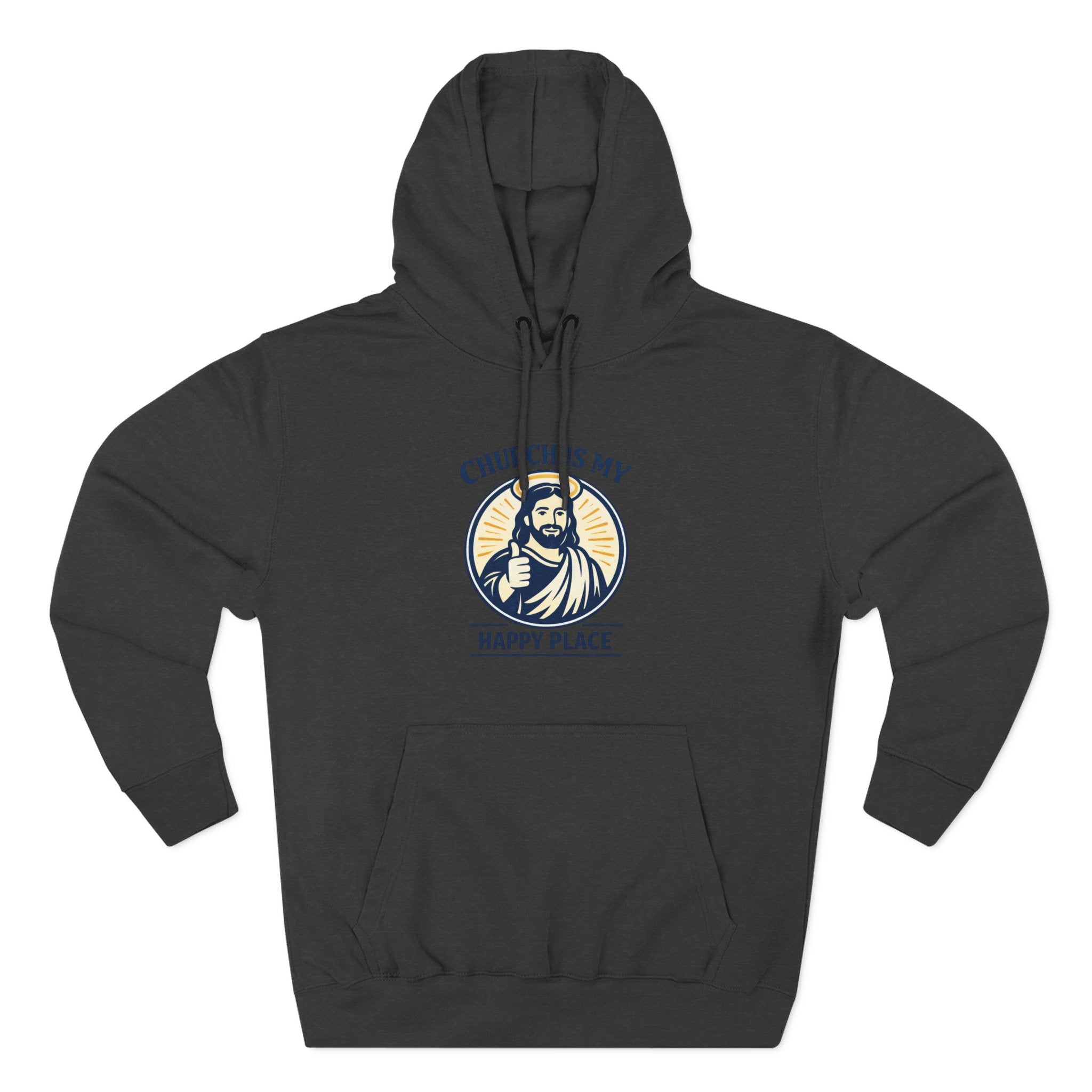 Church Is My Happy Place Hoodie - Christian Faith Graphic Hoodie