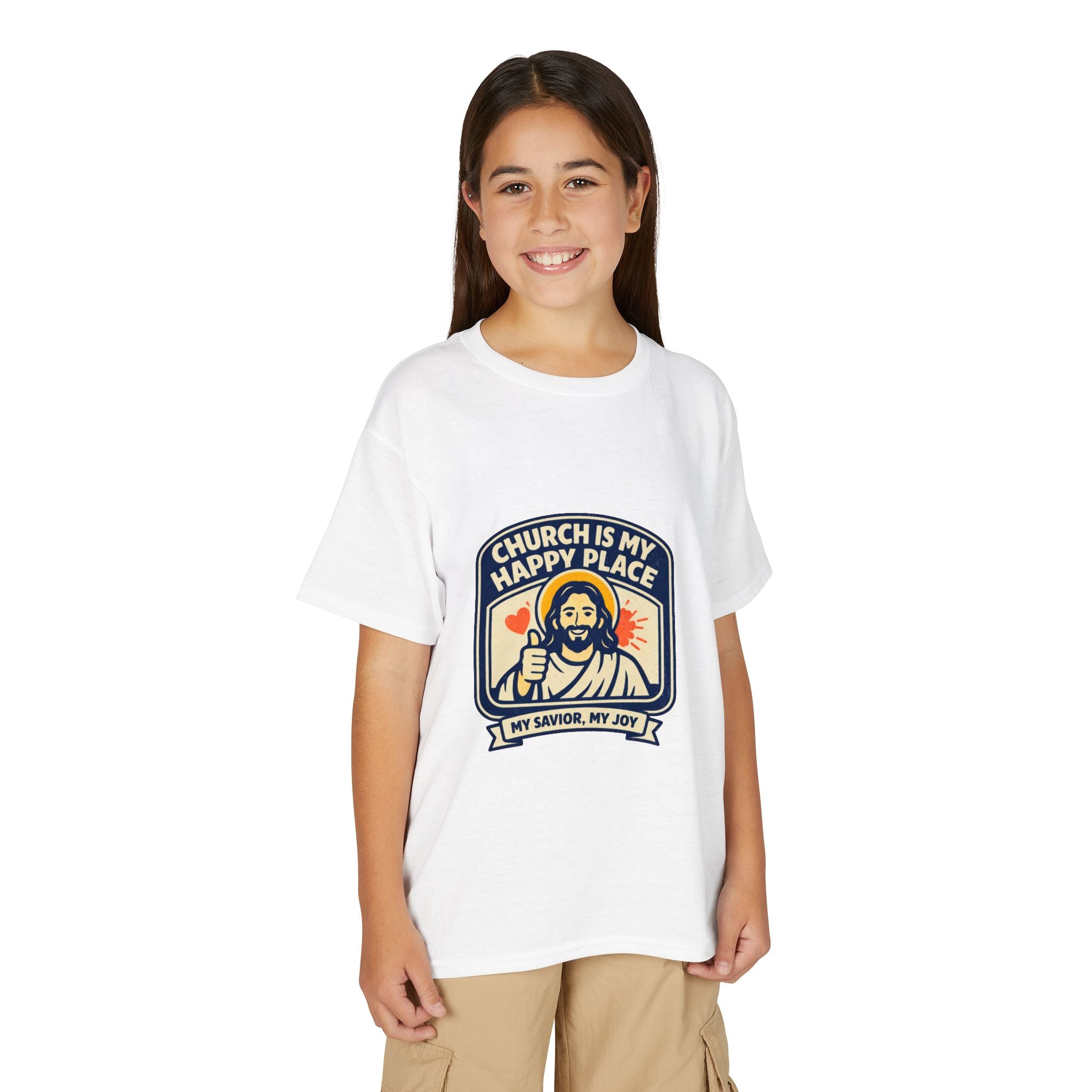 "Church Is My Happy Place" Kids Christian Tee